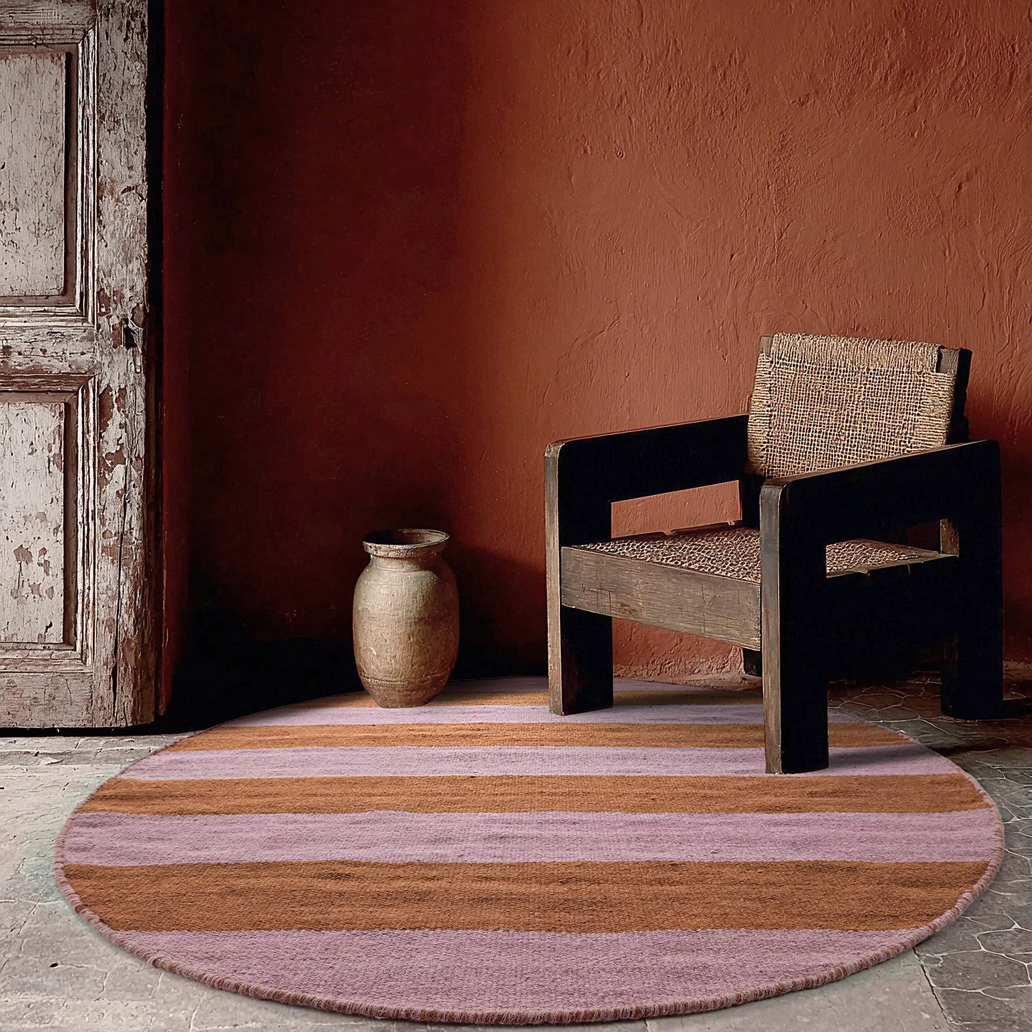 Round rug - Garine (orange/pink)