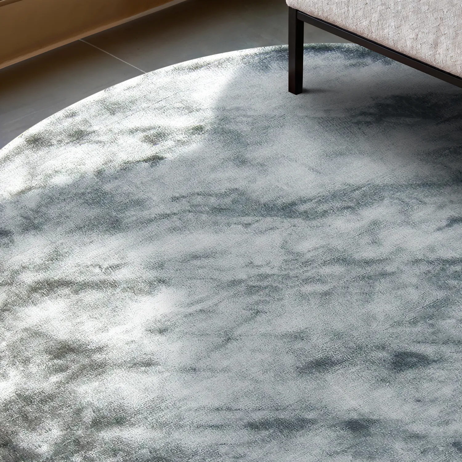 Round rug - Jodhpur Special Luxury Edition (blue/grey)