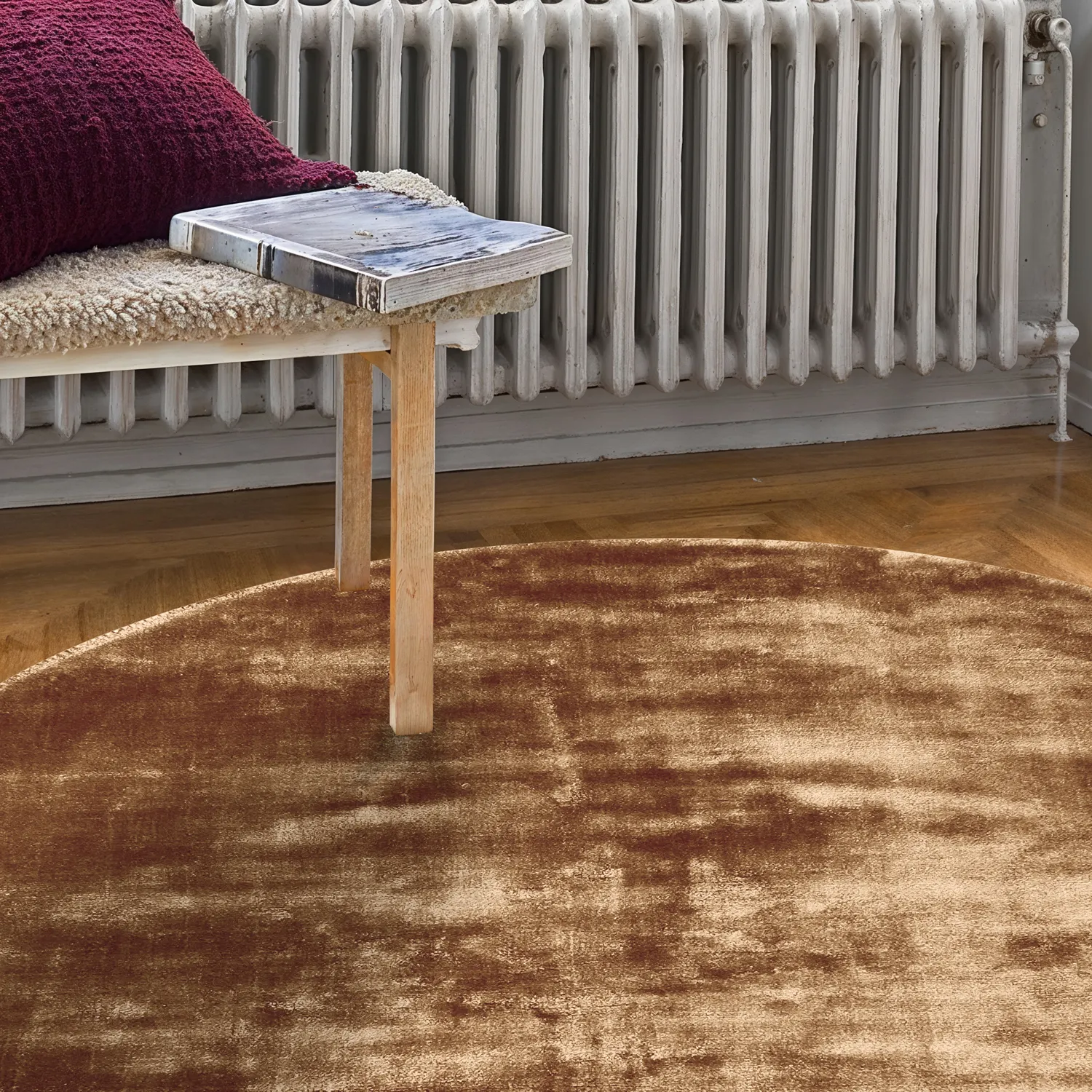 Round rug - Jodhpur Special Luxury Edition (brown)