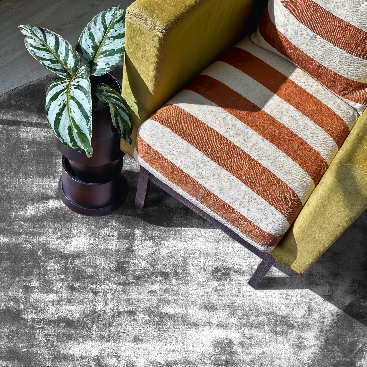 Round rug - Jodhpur Special Luxury Edition Viscose (grey)