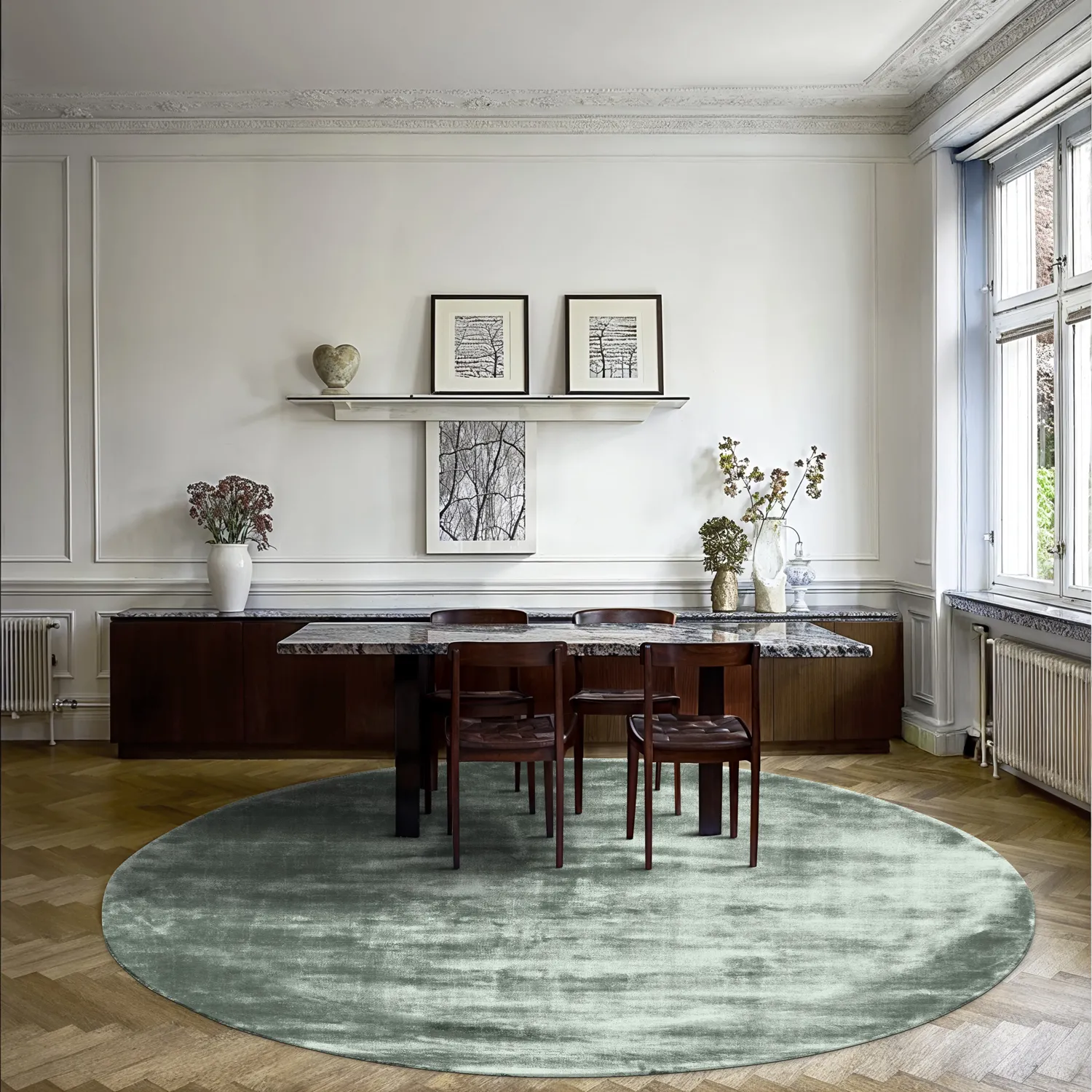 Round rug - Jodhpur Special Luxury Edition (green)