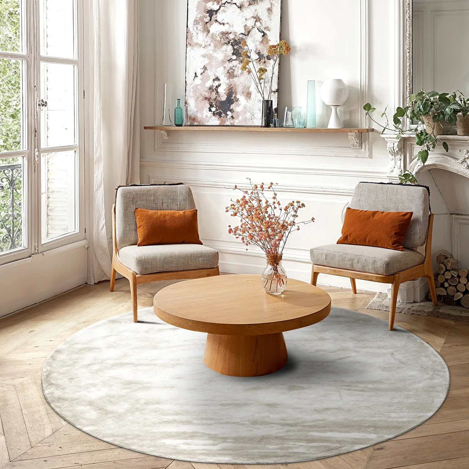 Round rug - Jodhpur Special Luxury Edition (offwhite)