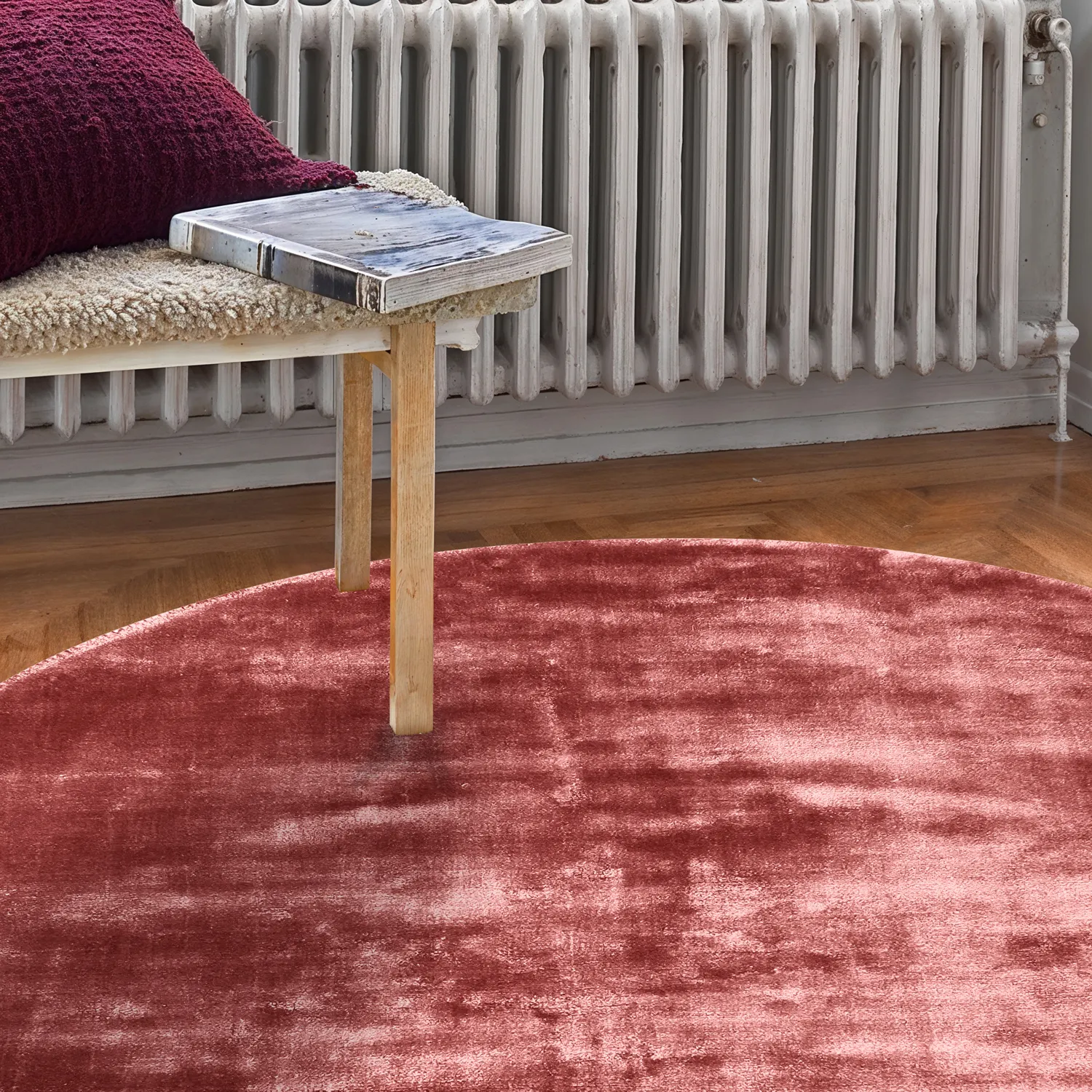 Round rug - Jodhpur Special Luxury Edition (burgundy)
