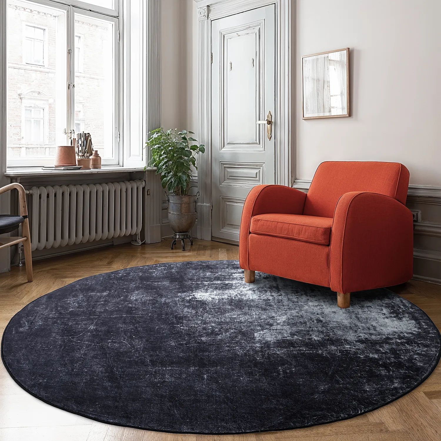 Round rug - Lynton (black)