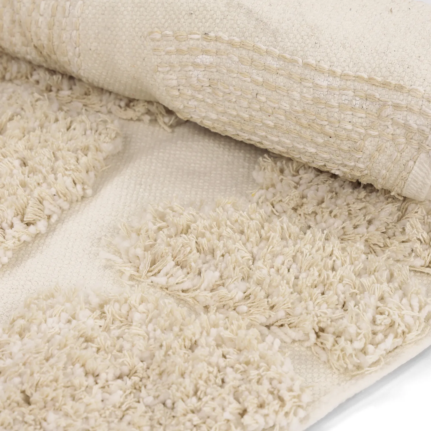 Round rug - Otranto Natural Cotton Shaggy (off-white)