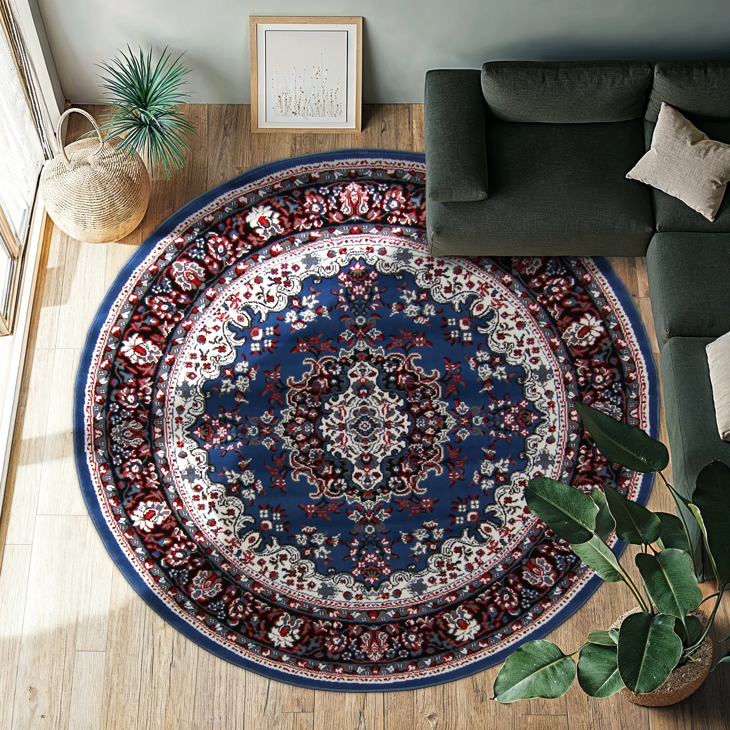 Round rug - Peking (blue)