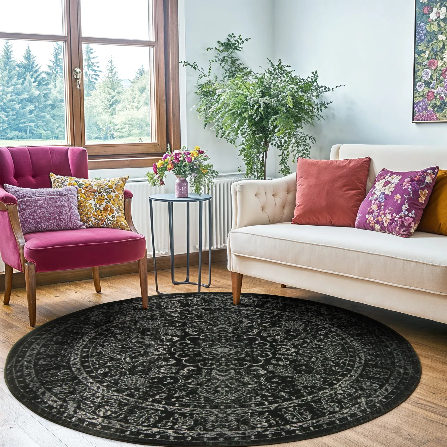 Round rug - Peking Noble (black)