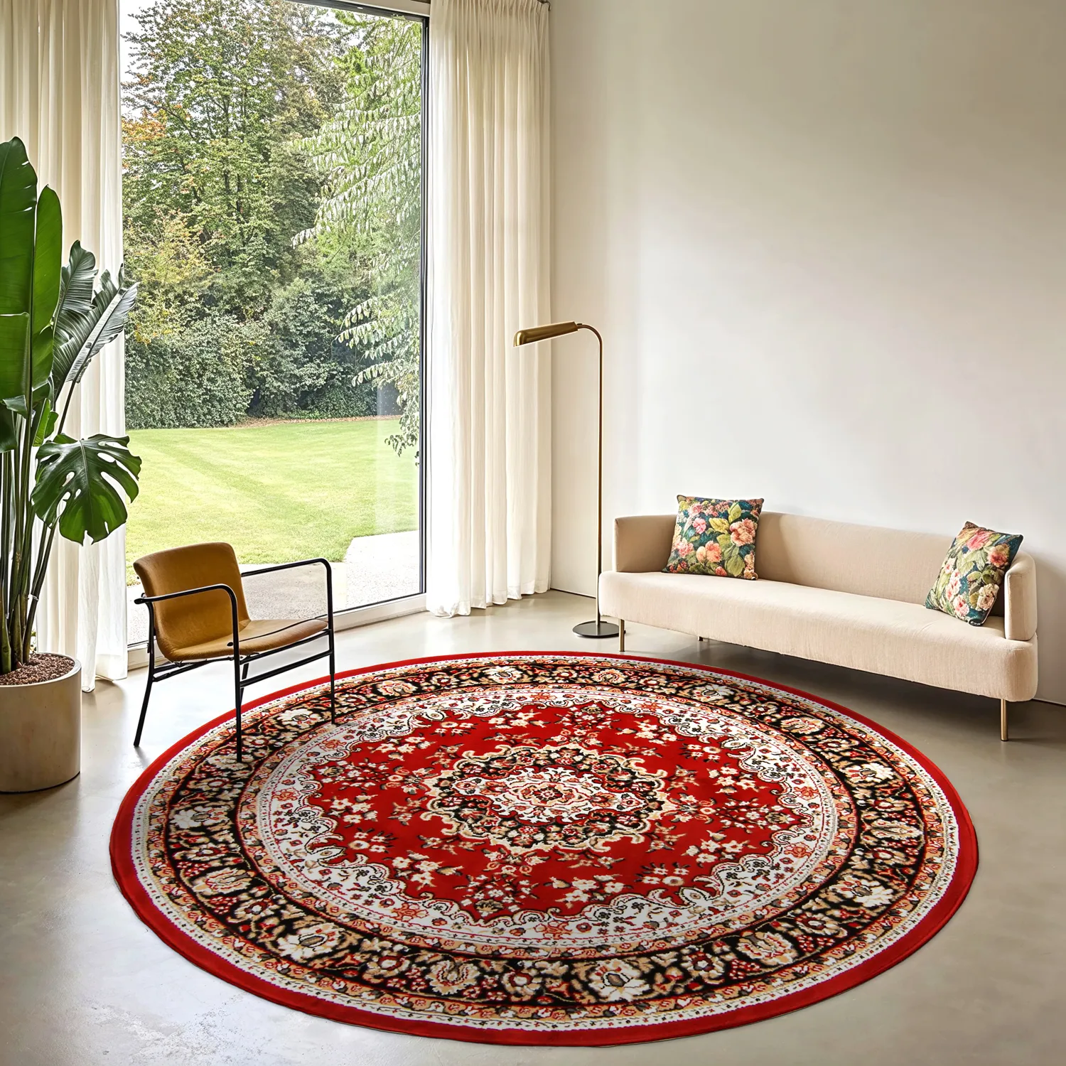 Round rug - Peking (red)