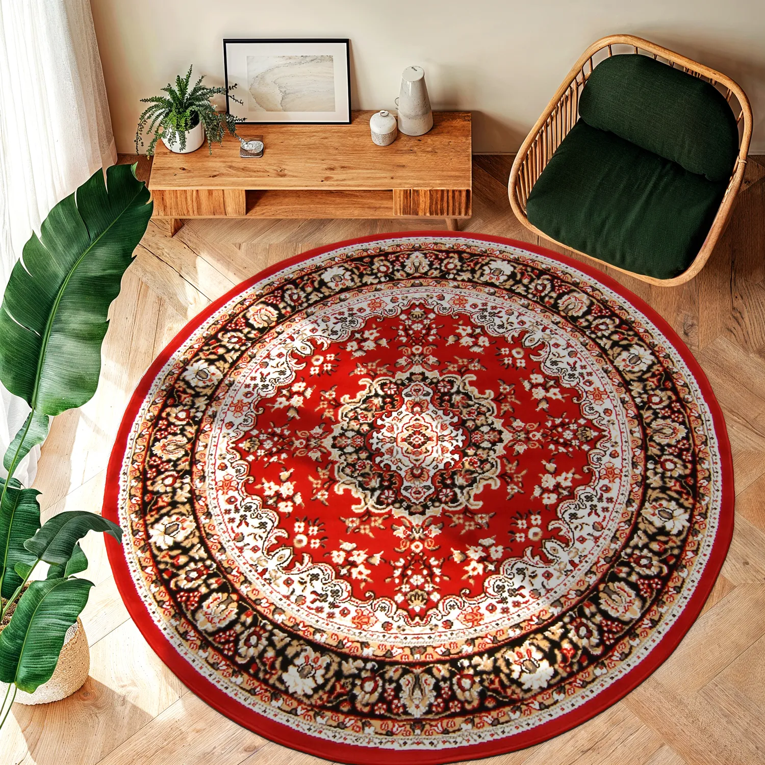 Round rug - Peking (red)