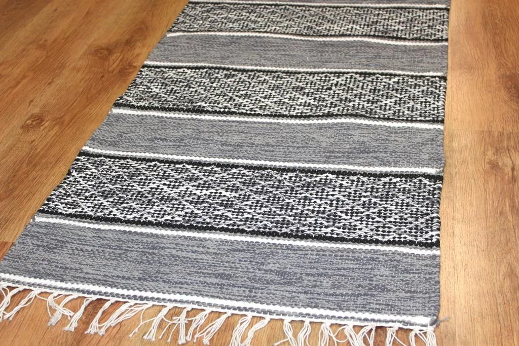 Rag rugs - Visby (black-white)