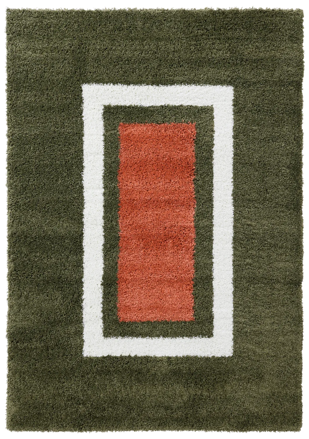 Shaggy rugs - Alsace (green/white/orange)
