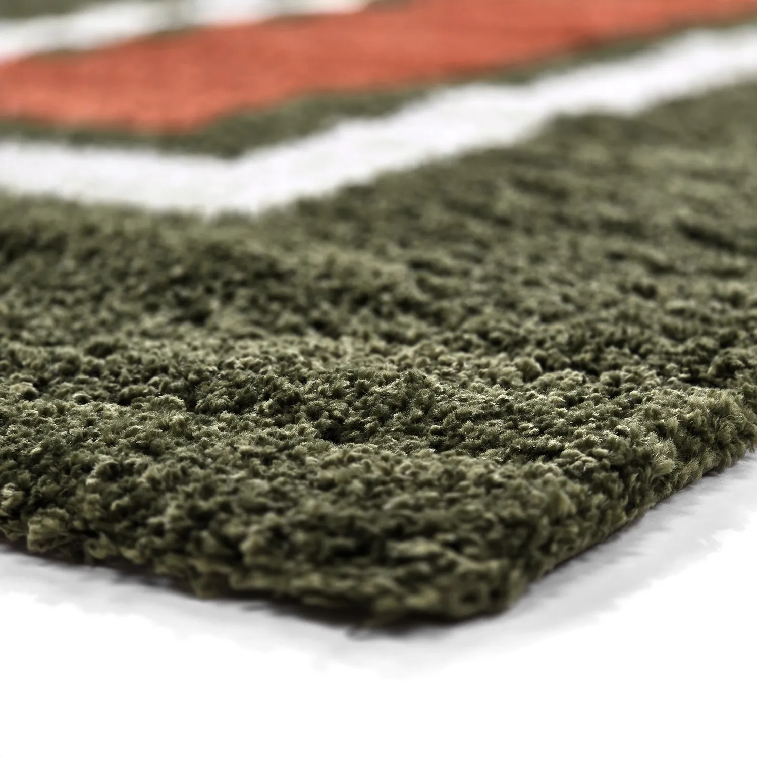 Shaggy rugs - Alsace (green/white/orange)