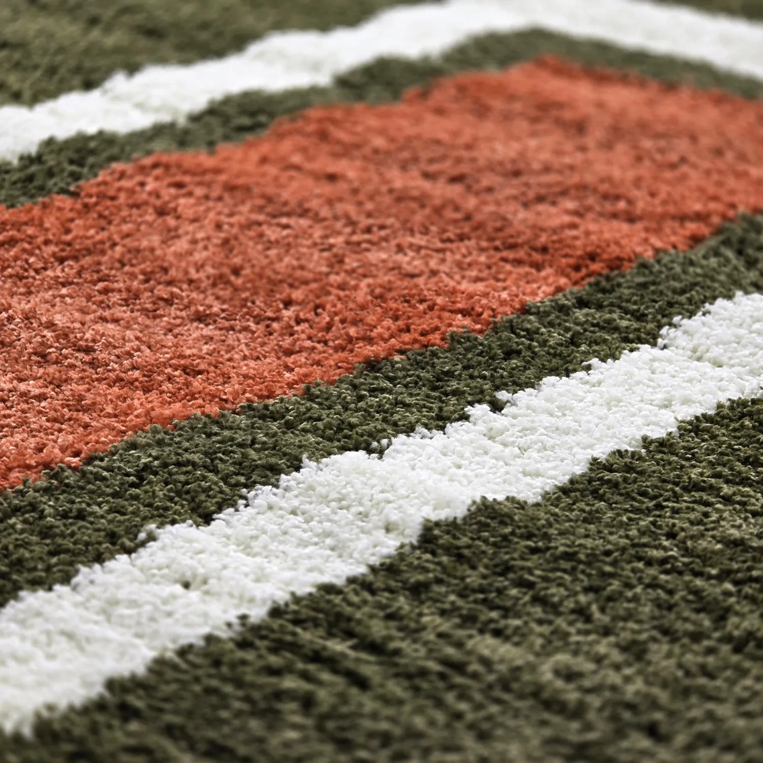 Shaggy rugs - Alsace (green/white/orange)