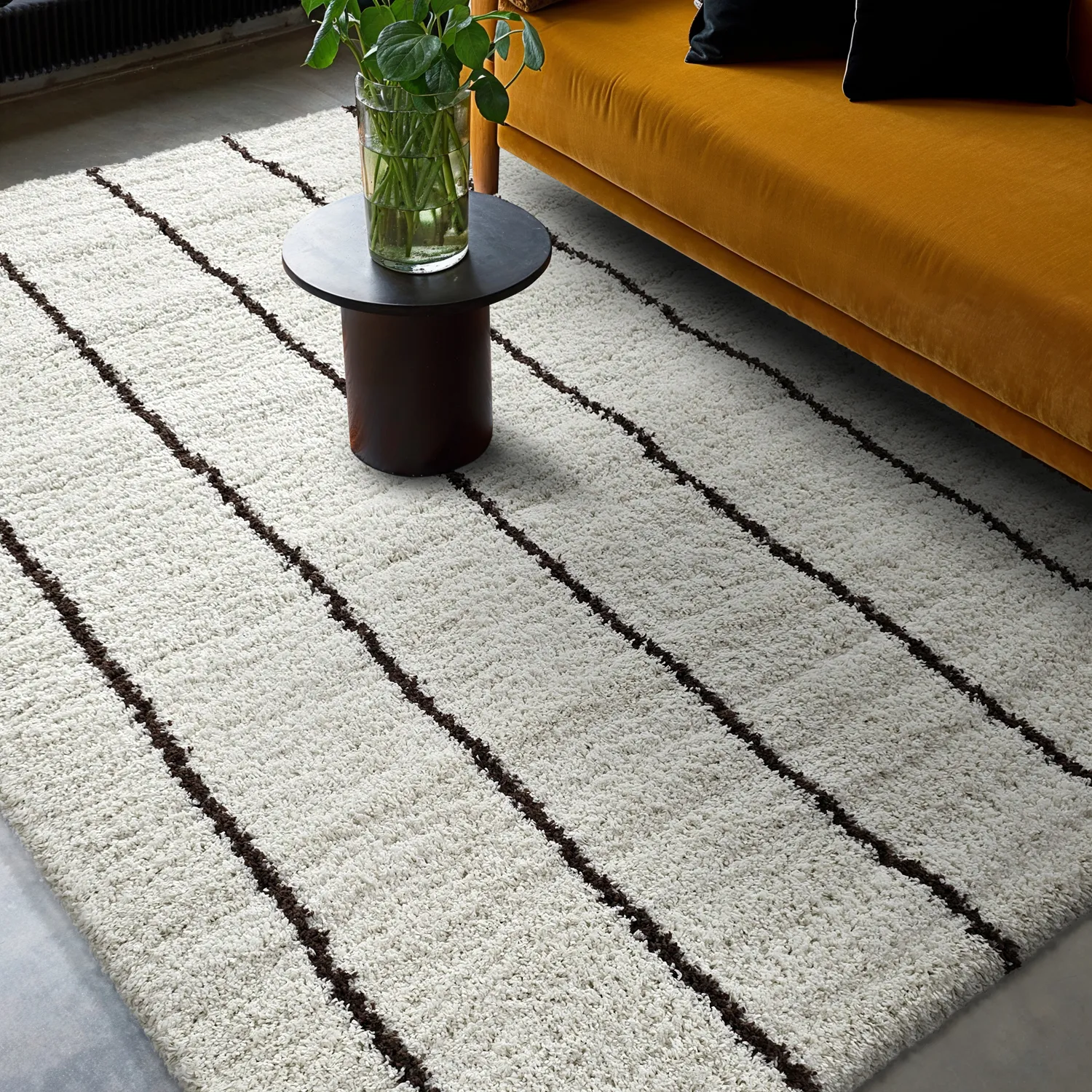 Shaggy rugs - Eze (white/brown)