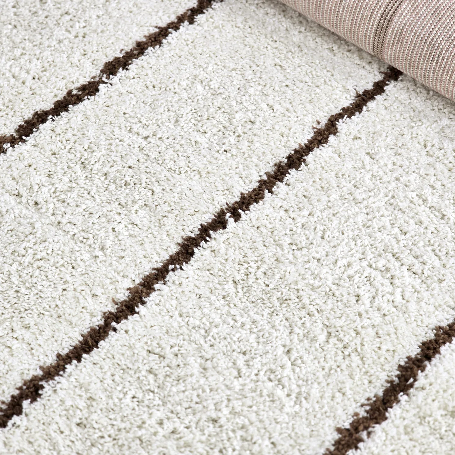 Shaggy rugs - Eze (white/brown)