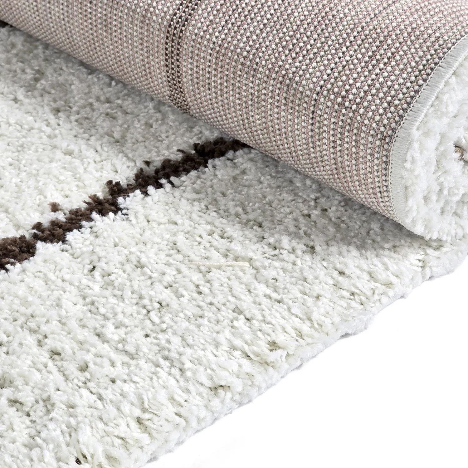 Shaggy rugs - Eze (white/brown)