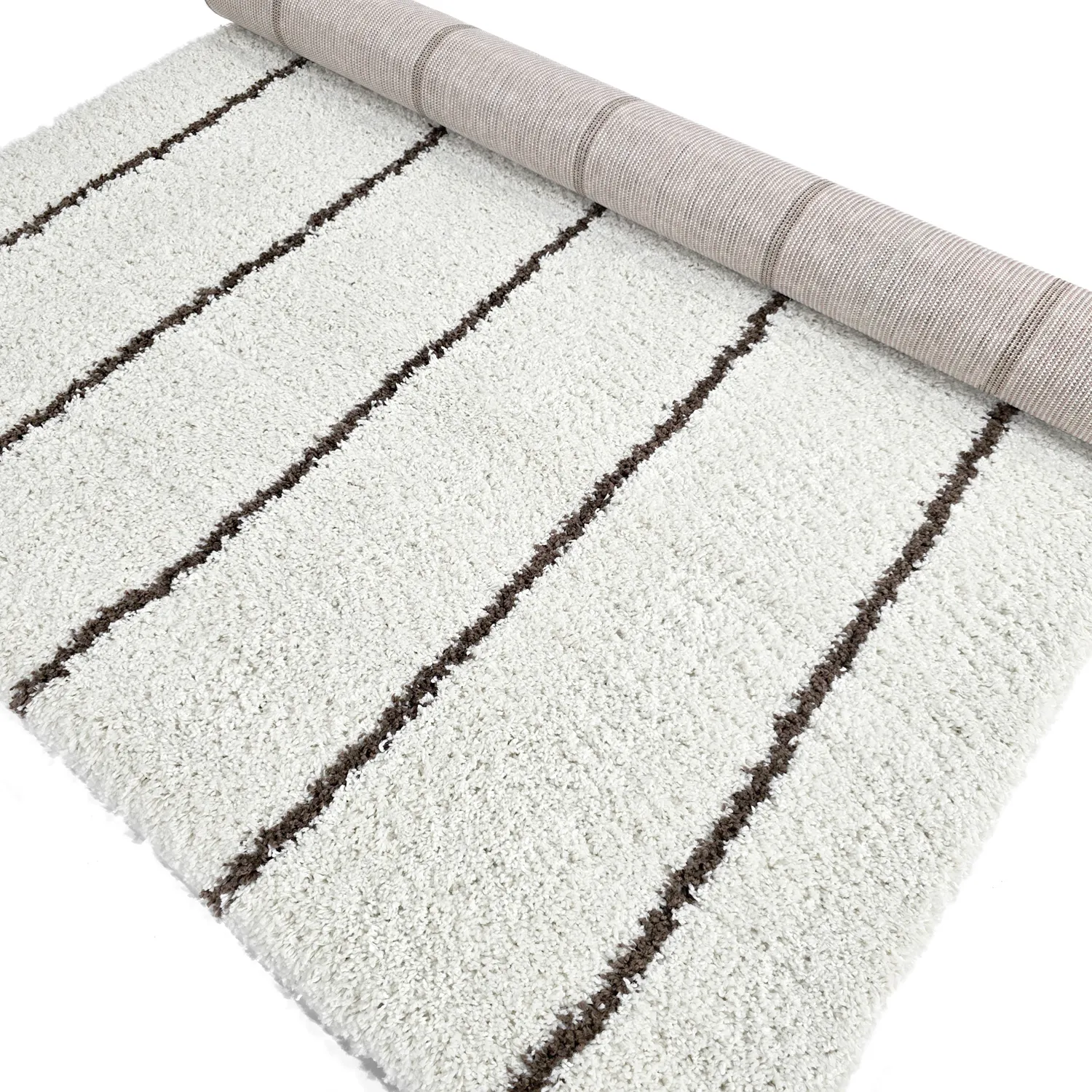 Shaggy rugs - Eze (white/brown)