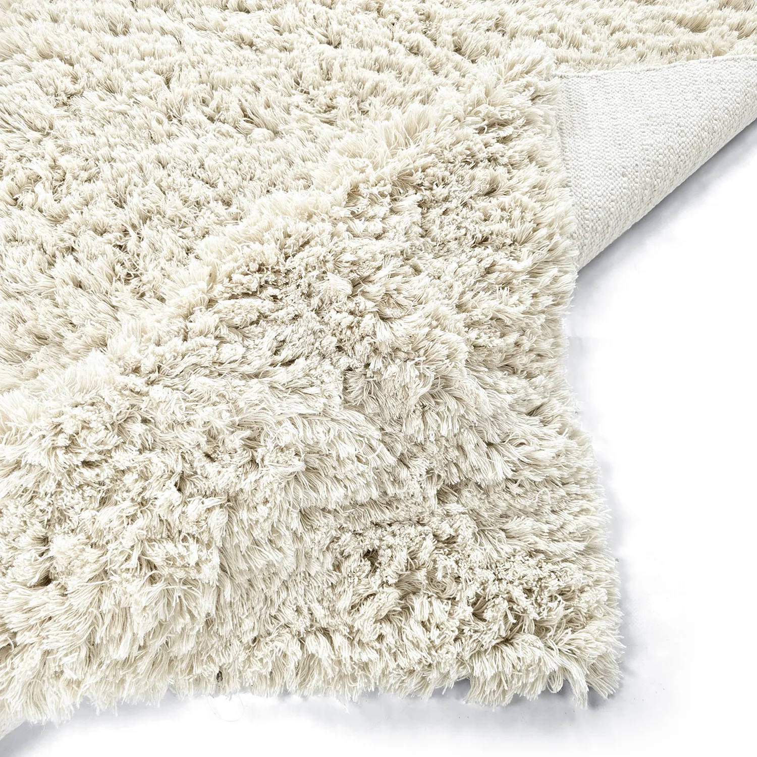 Shaggy rugs - Fassale Hand Woven Wool Shaggy (white)