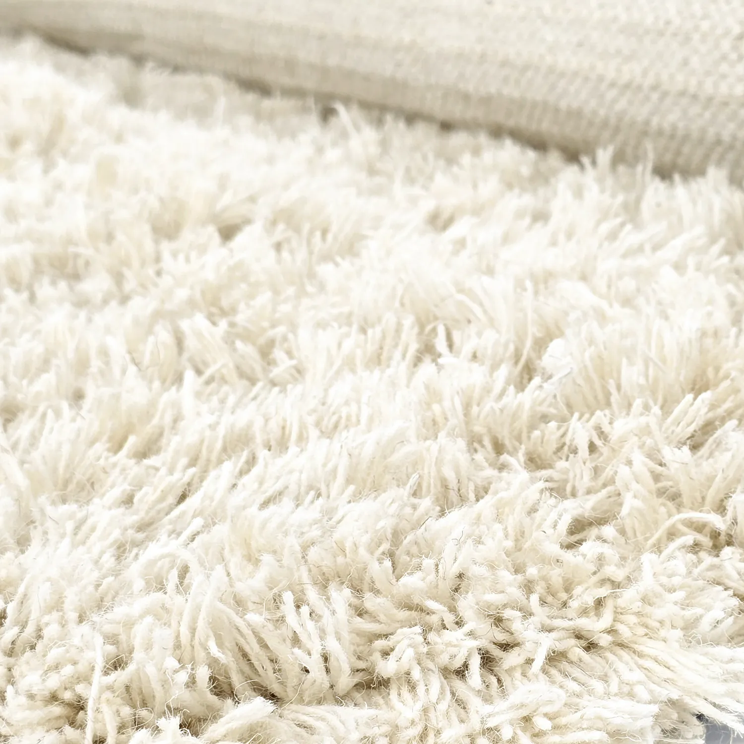 Round rug - Fassale Hand Woven Wool Shaggy (white)