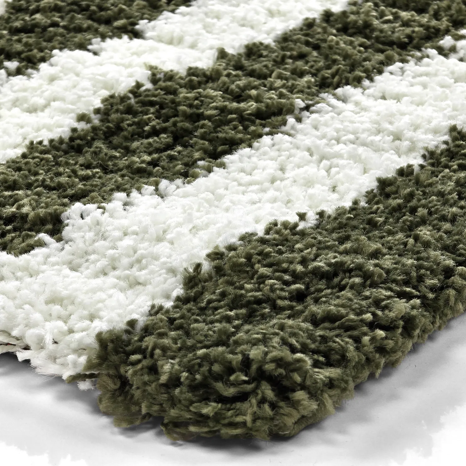 Shaggy rugs - Imilchil (white/green)