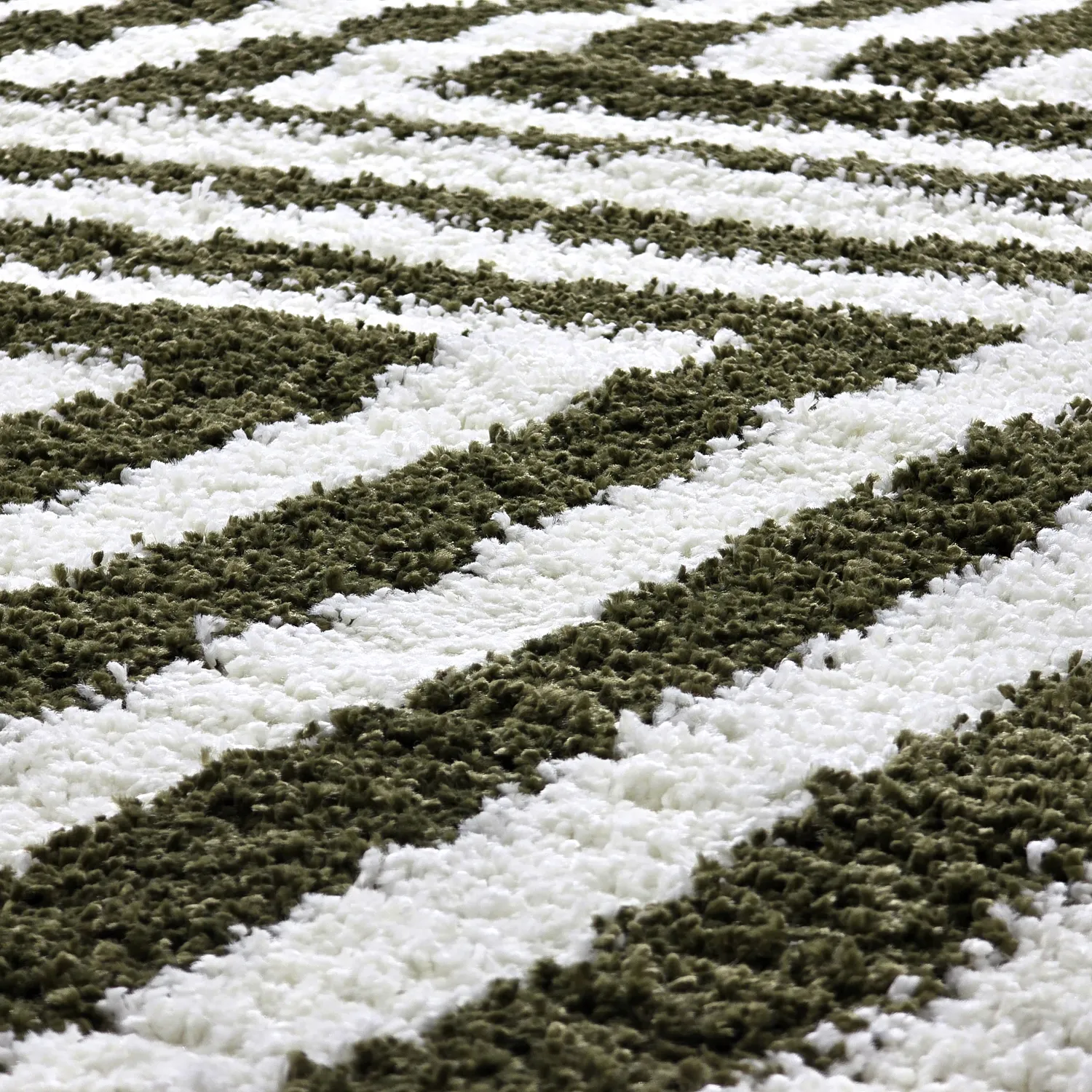 Shaggy rugs - Imilchil (white/green)