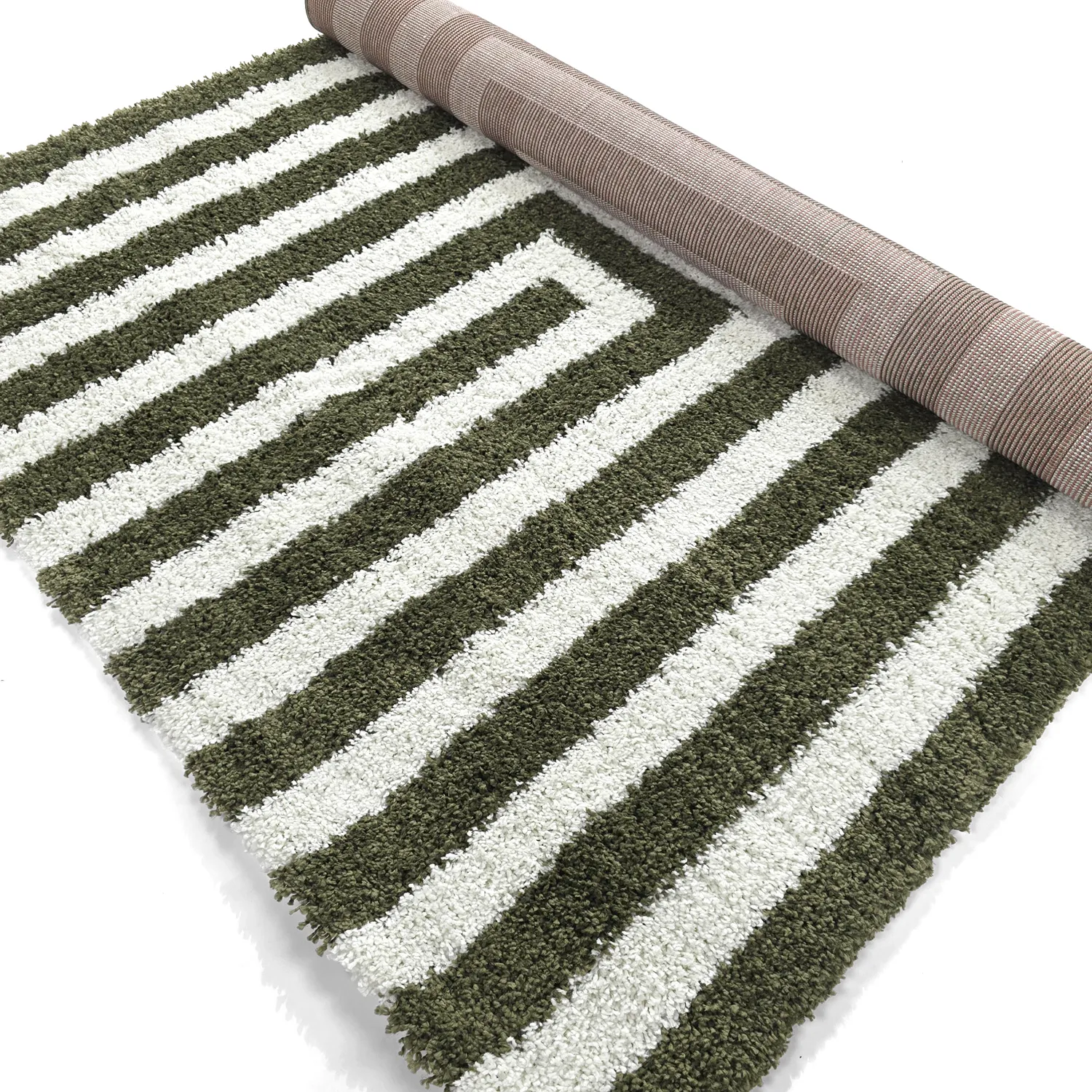 Shaggy rugs - Imilchil (white/green)