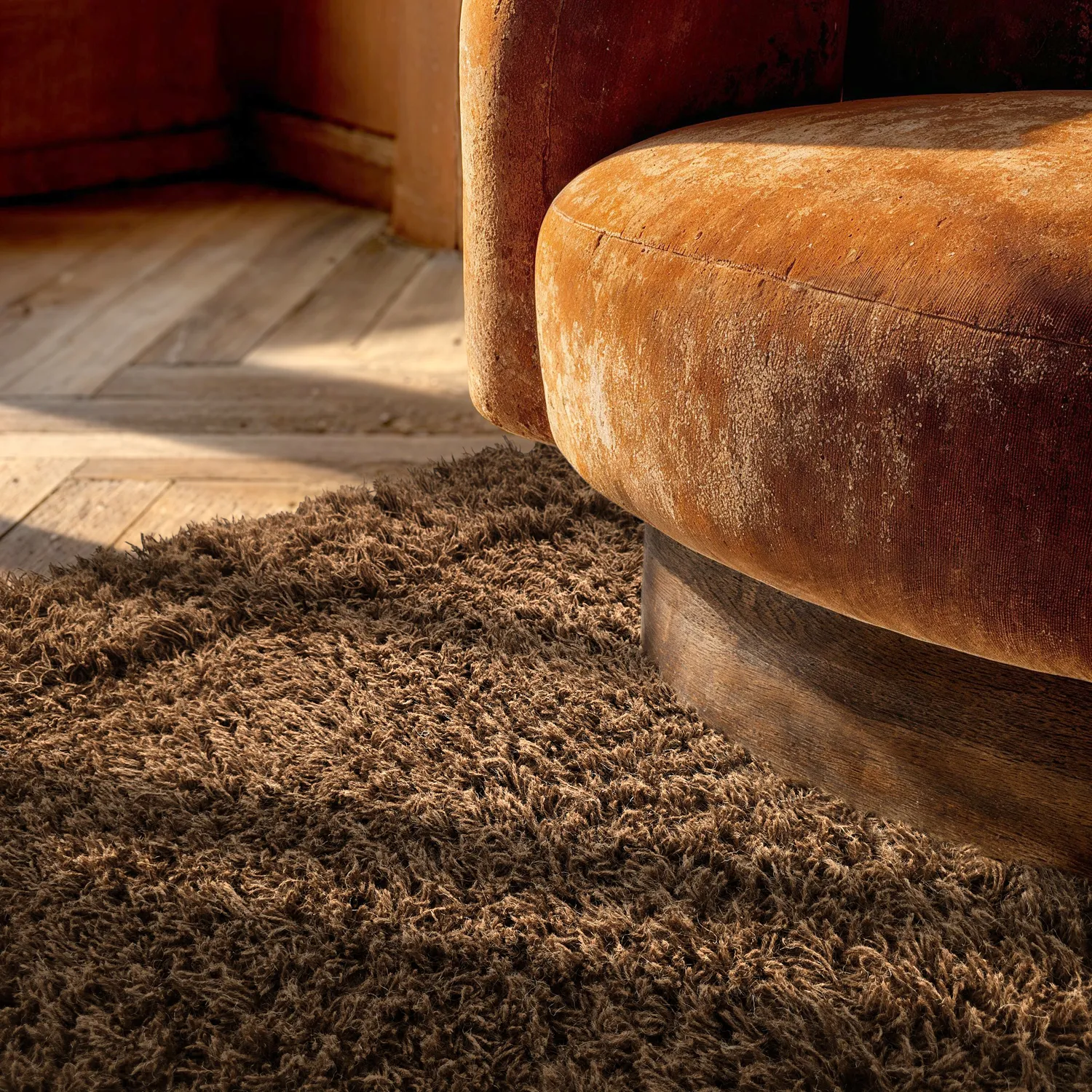 Shaggy rugs - Melilla Hand Woven Wool Shaggy (brown)