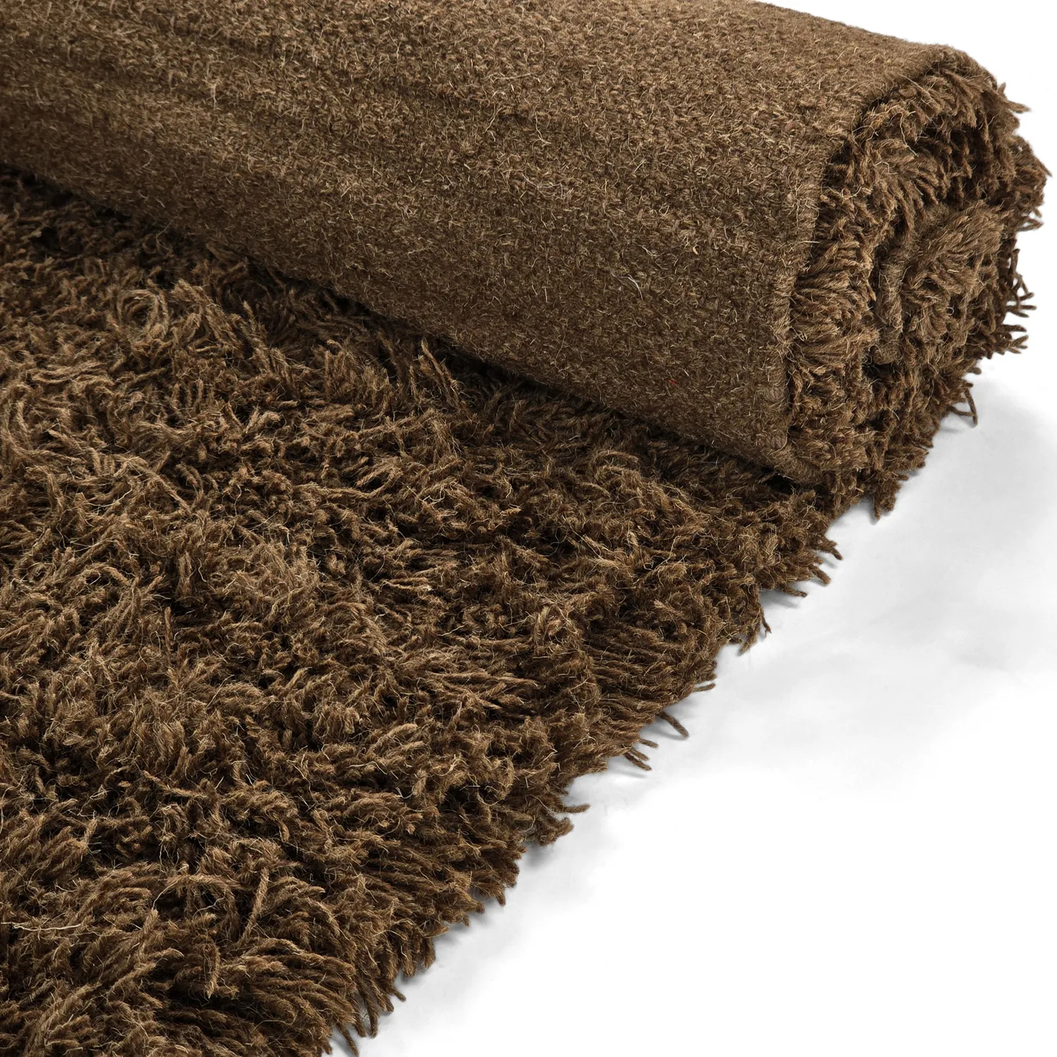 Shaggy rugs - Melilla Hand Woven Wool Shaggy (brown)