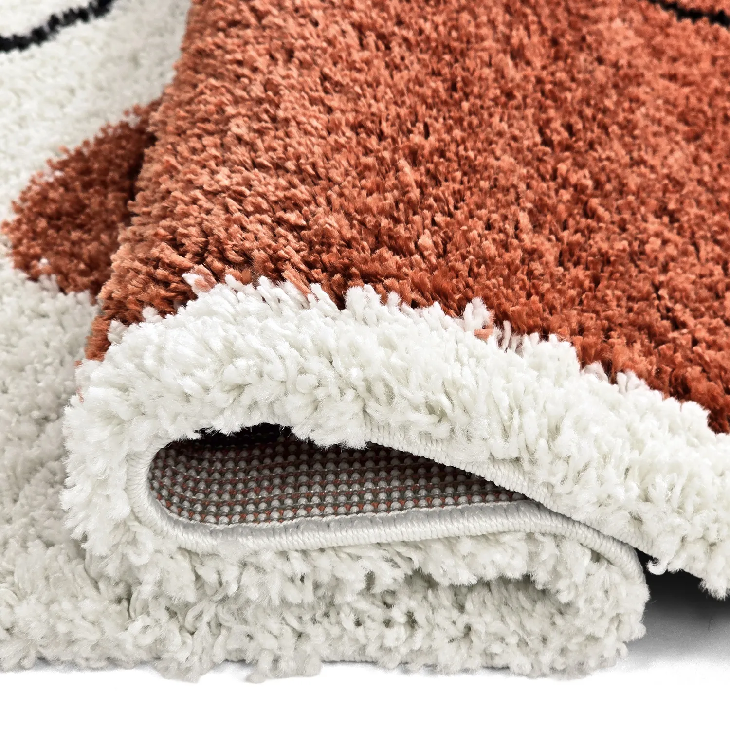 Shaggy rugs - Sanghar (white/orange/green)