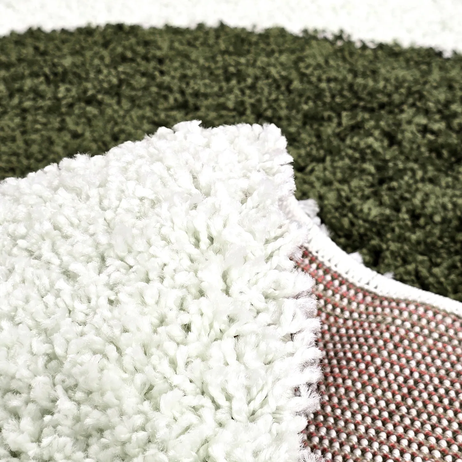 Shaggy rugs - Sanghar (white/orange/green)