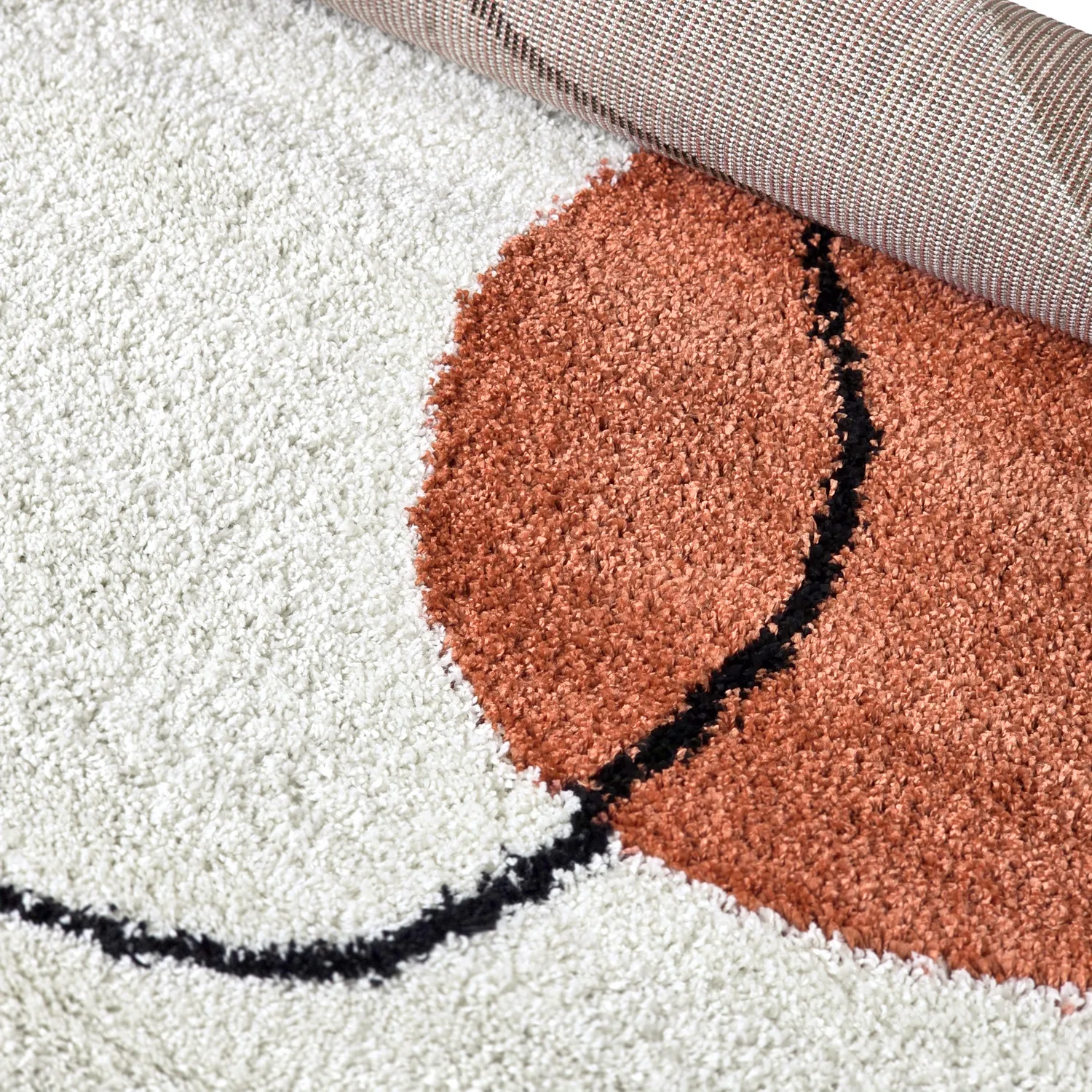 Shaggy rugs - Sanghar (white/orange/green)
