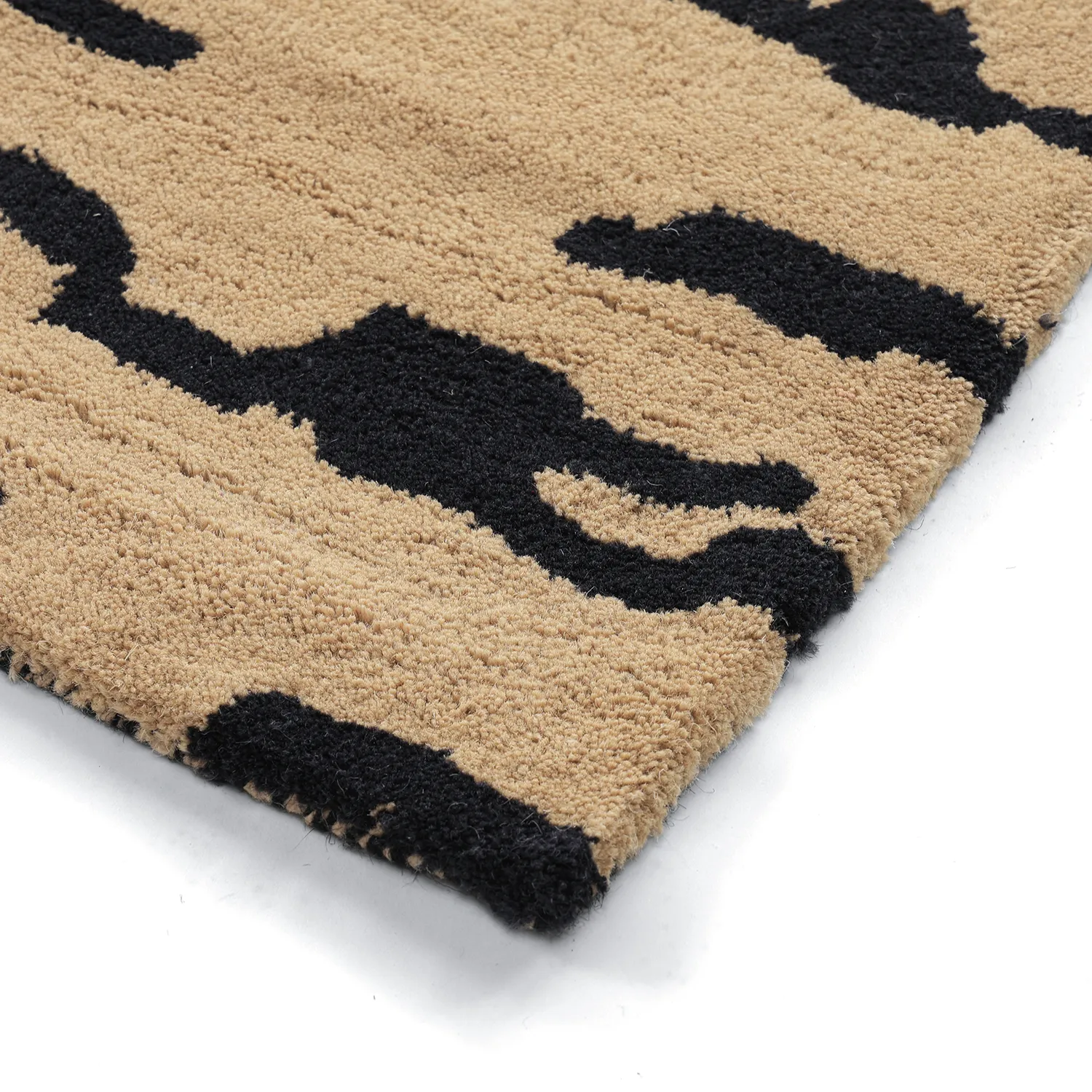 Shaggy rugs - Zebra Tufted Wool Premium (beige/black)