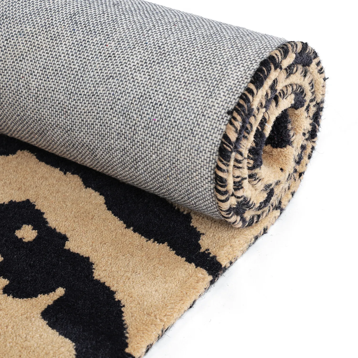 Shaggy rugs - Zebra Tufted Wool Premium (beige/black)
