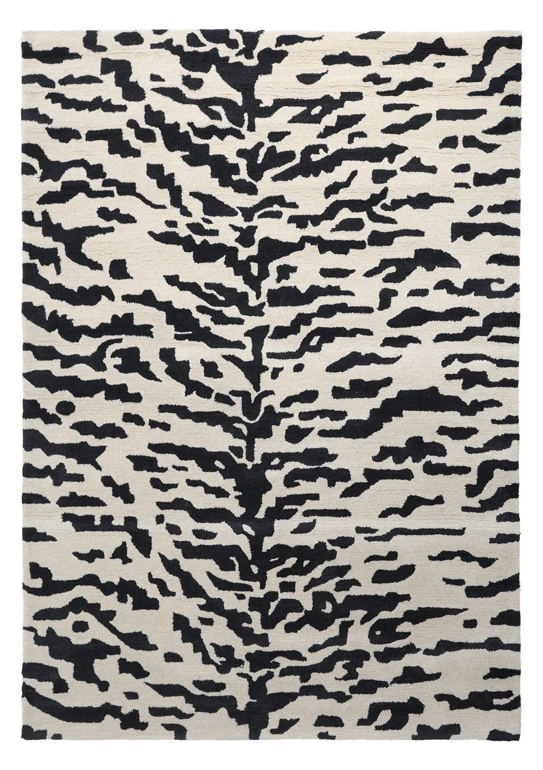 Shaggy rugs - Zebra Tufted Wool Premium (white/black)