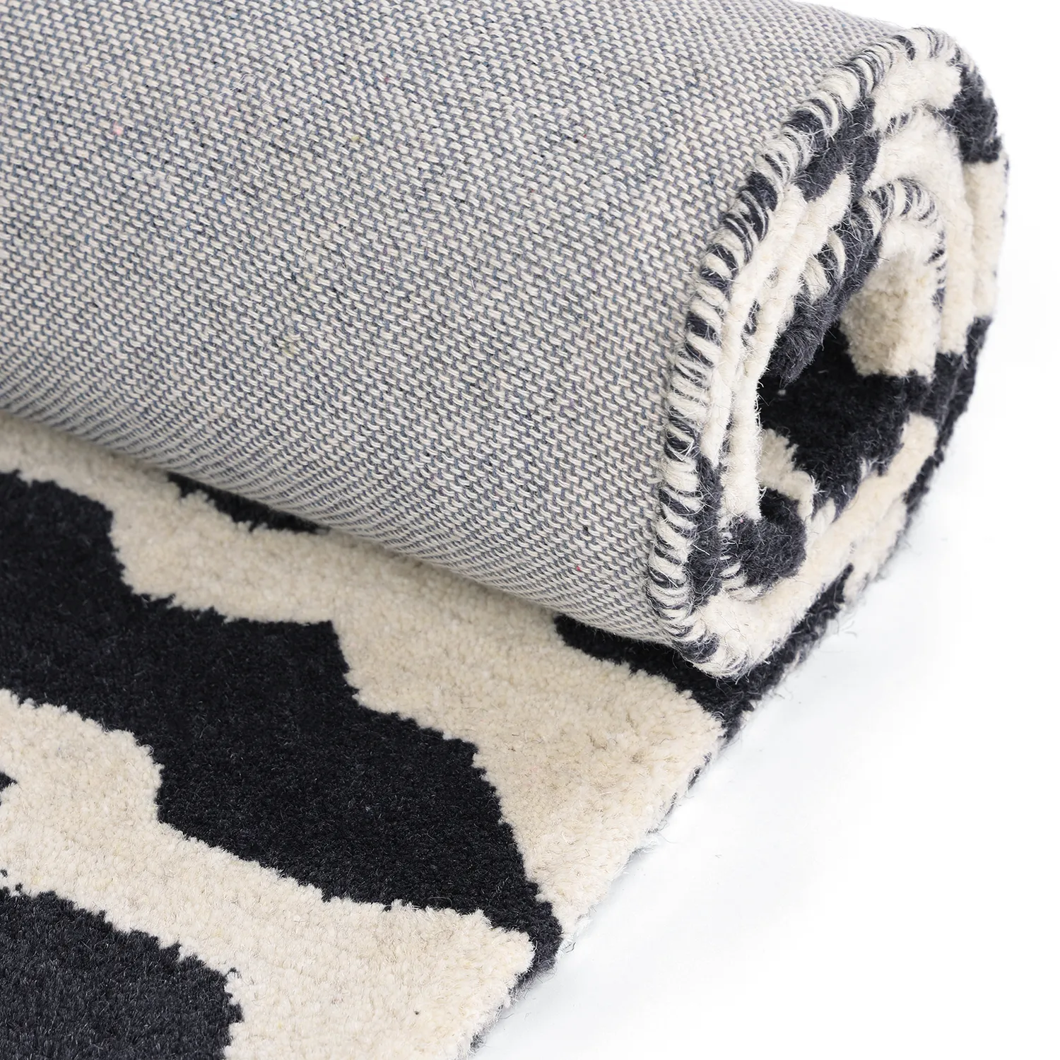 Shaggy rugs - Zebra Tufted Wool Premium (white/black)