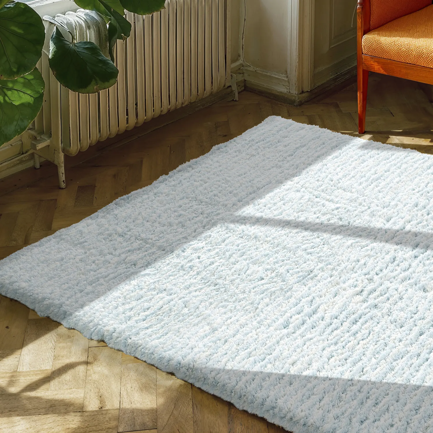 Shaggy rugs - Aden (light blue/white)