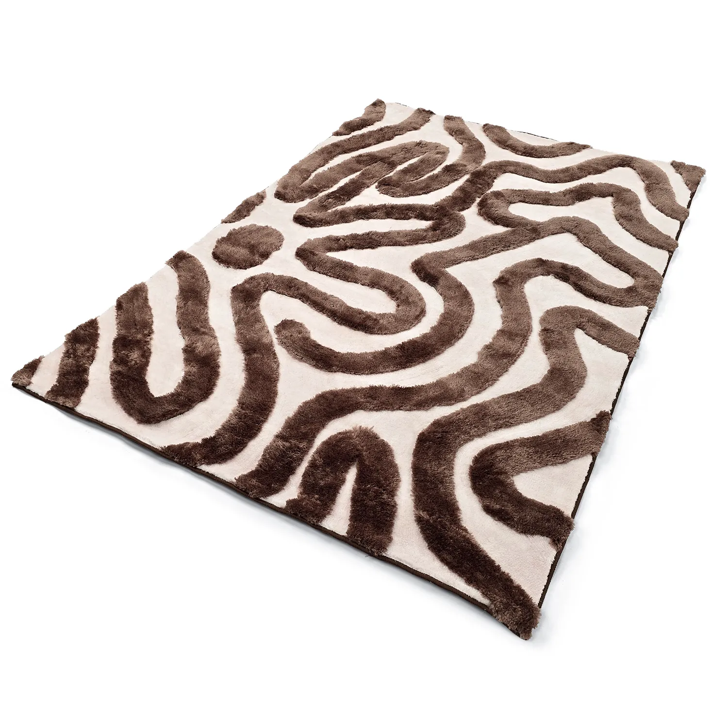 Shaggy rugs - Akaba (brown/light pink)