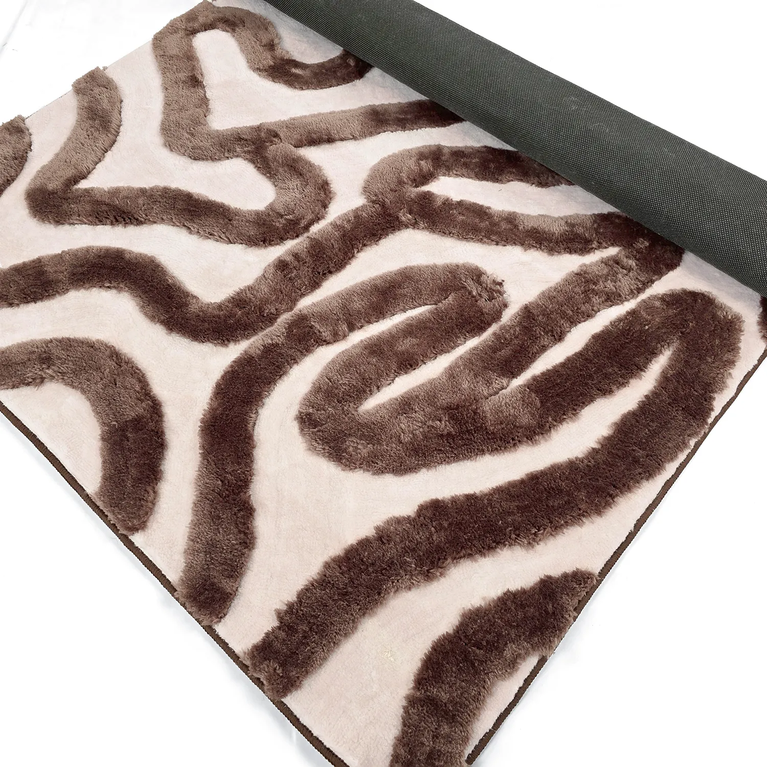 Shaggy rugs - Akaba (brown/light pink)