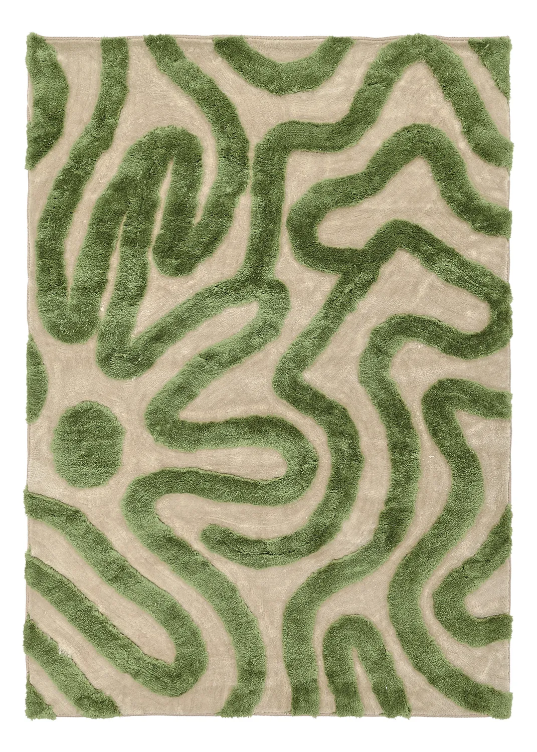 Shaggy rugs - Akaba (cream/green)