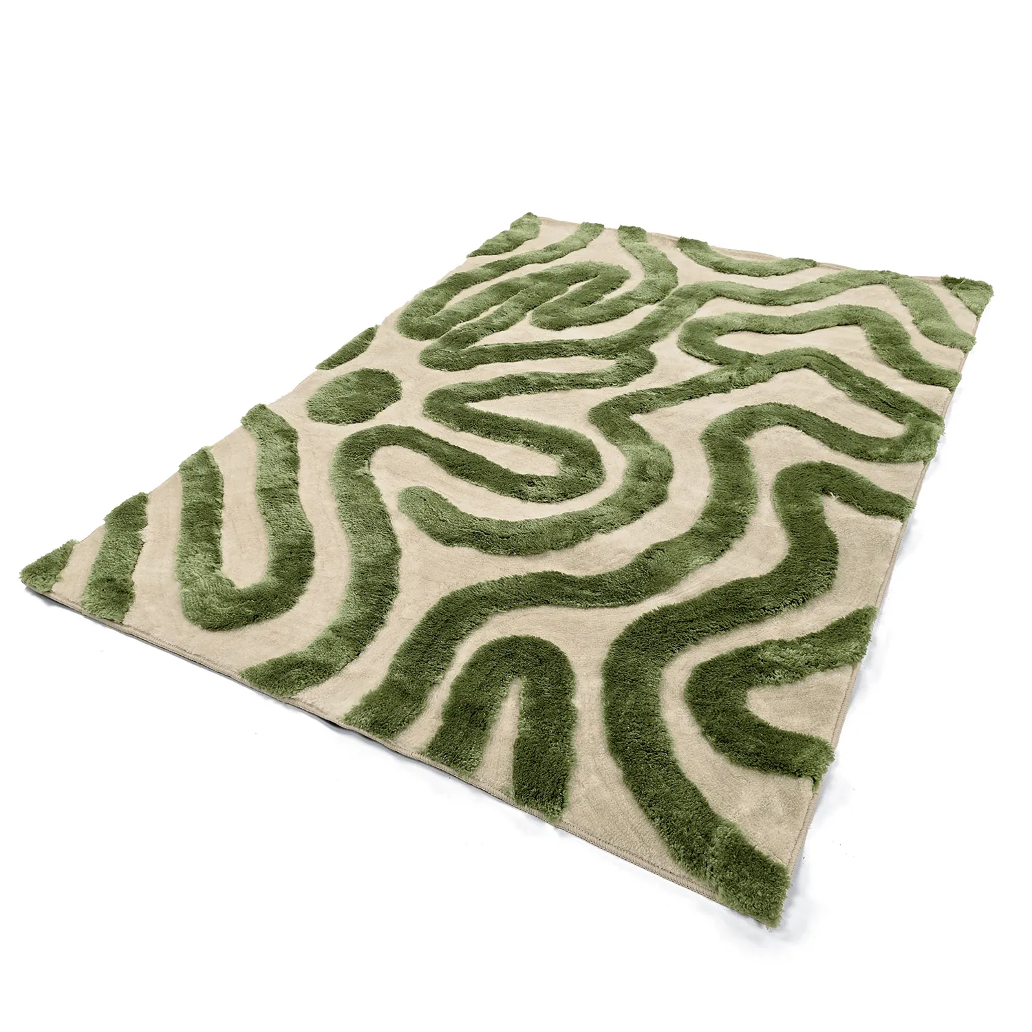 Shaggy rugs - Akaba (cream/green)