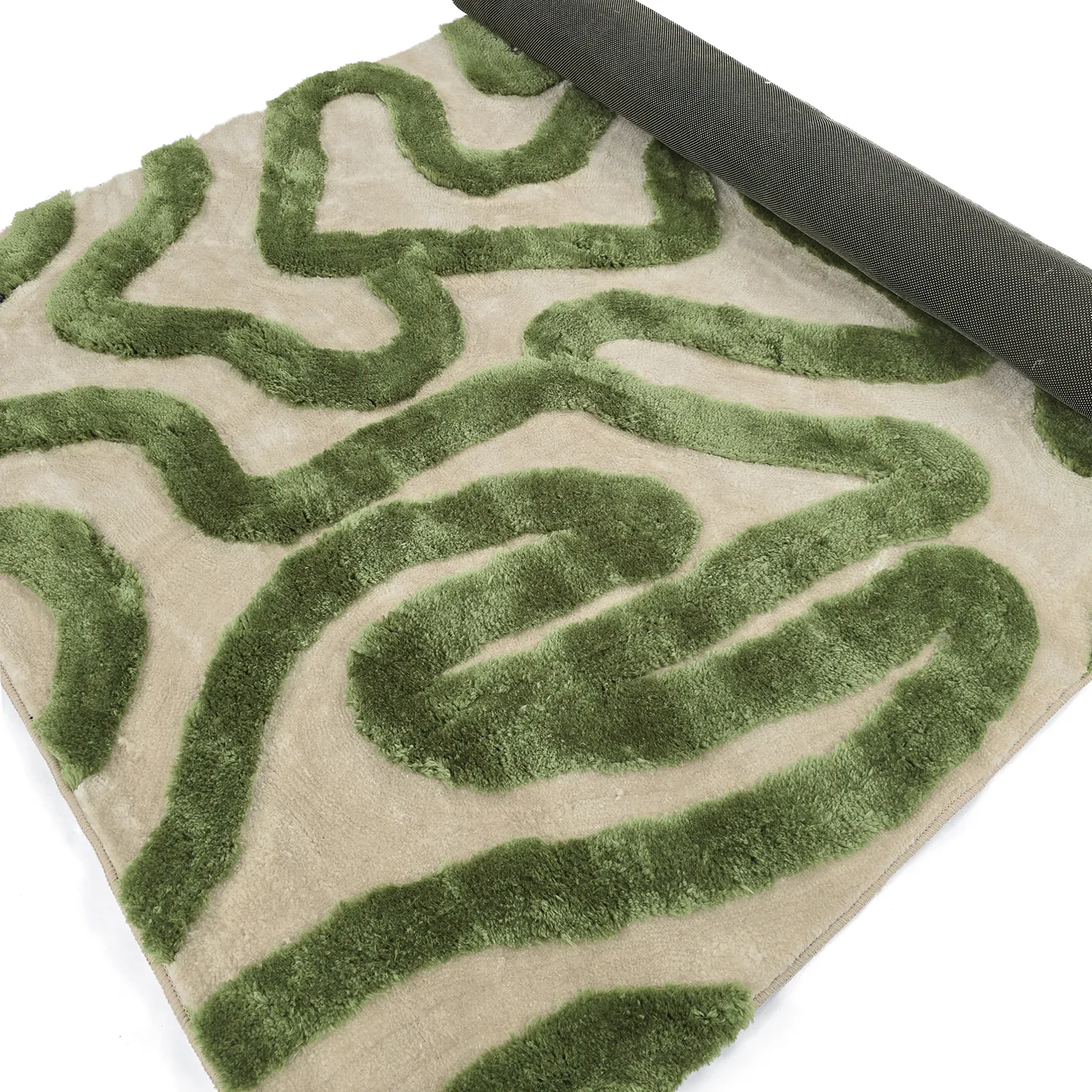 Shaggy rugs - Akaba (cream/green)