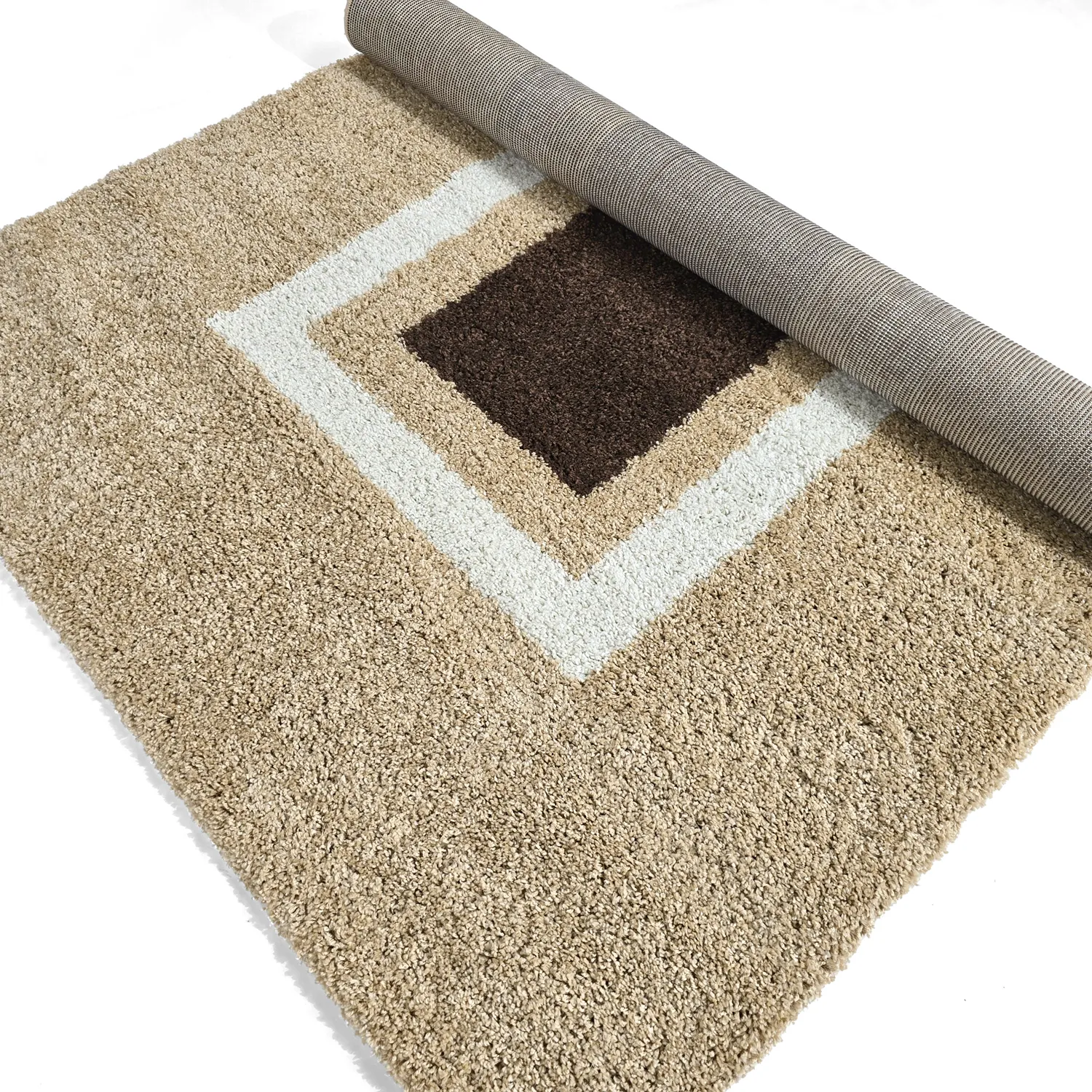 Shaggy rugs - Alsace (beige/white/brown)