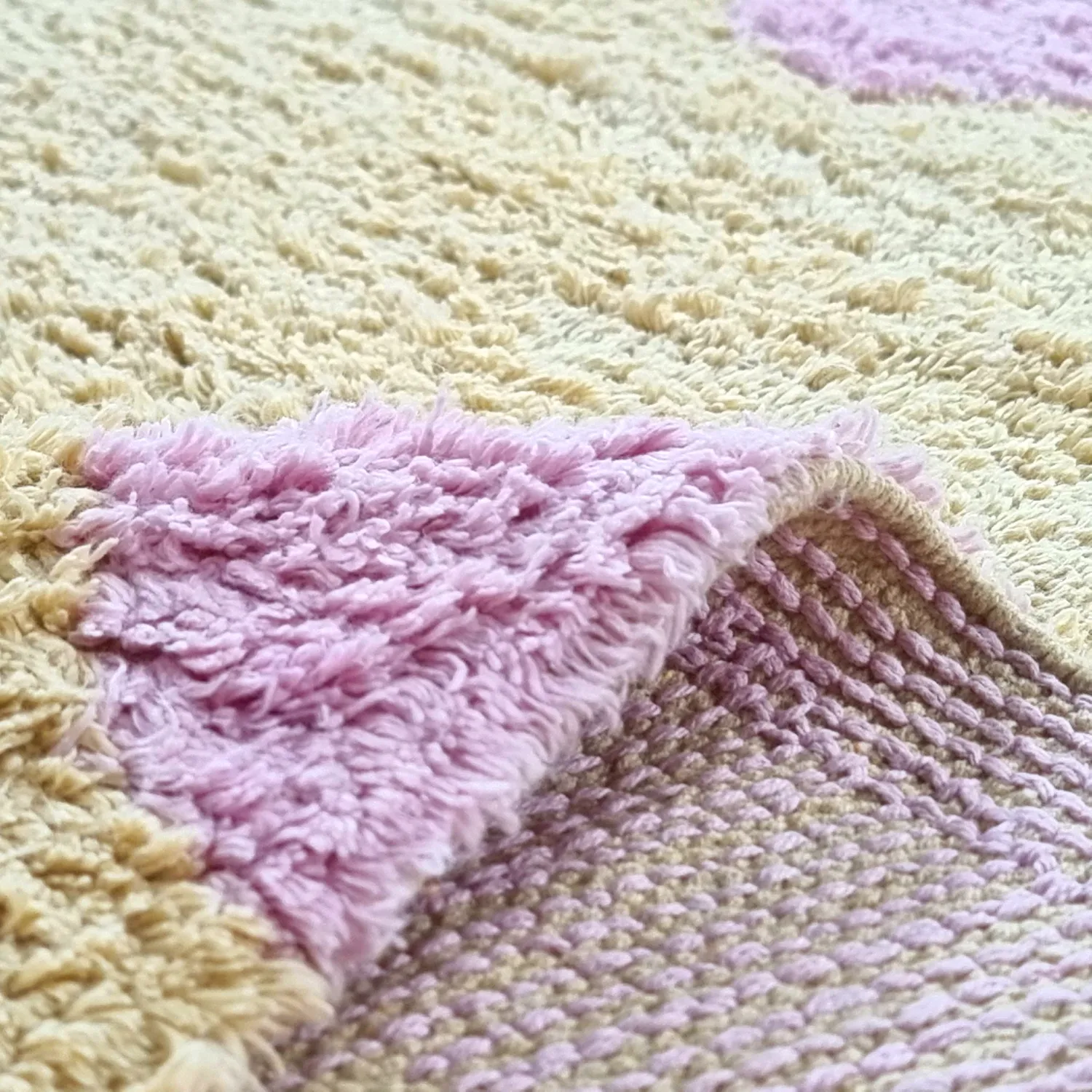 Shaggy rugs - Amira Natural Cotton Shaggy (beige/purple)