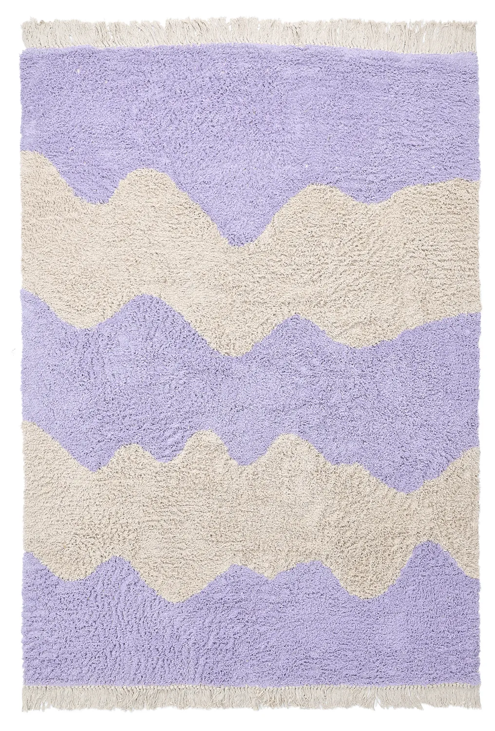 Shaggy rugs - Amira Natural Cotton Shaggy (purple/beige)