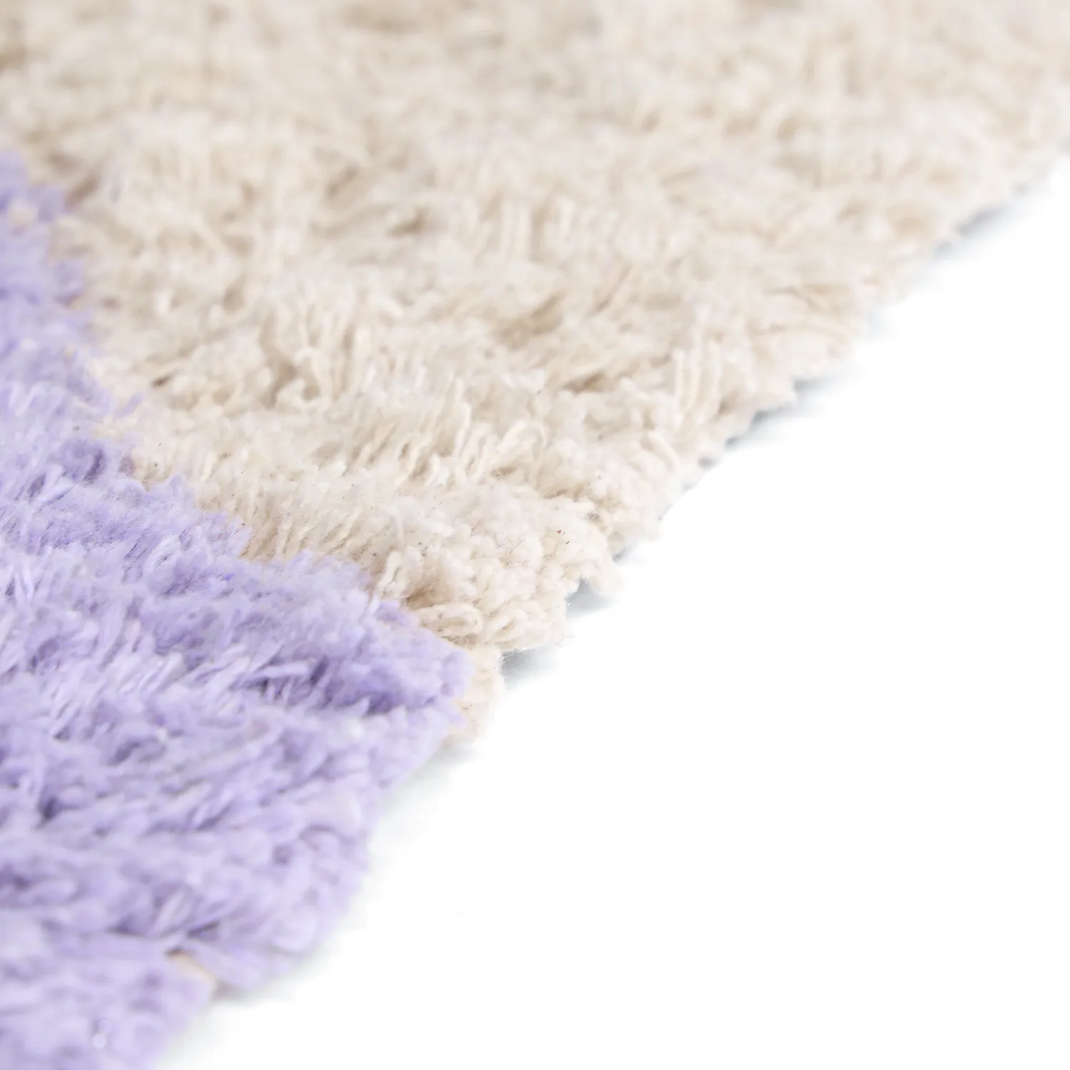 Shaggy rugs - Amira Natural Cotton Shaggy (purple/beige)