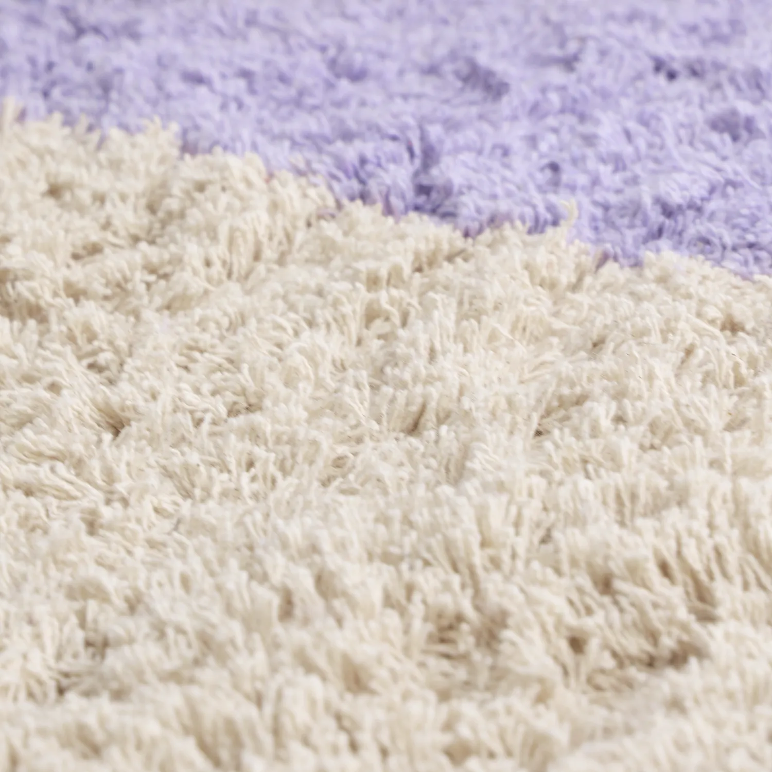 Shaggy rugs - Amira Natural Cotton Shaggy (purple/beige)
