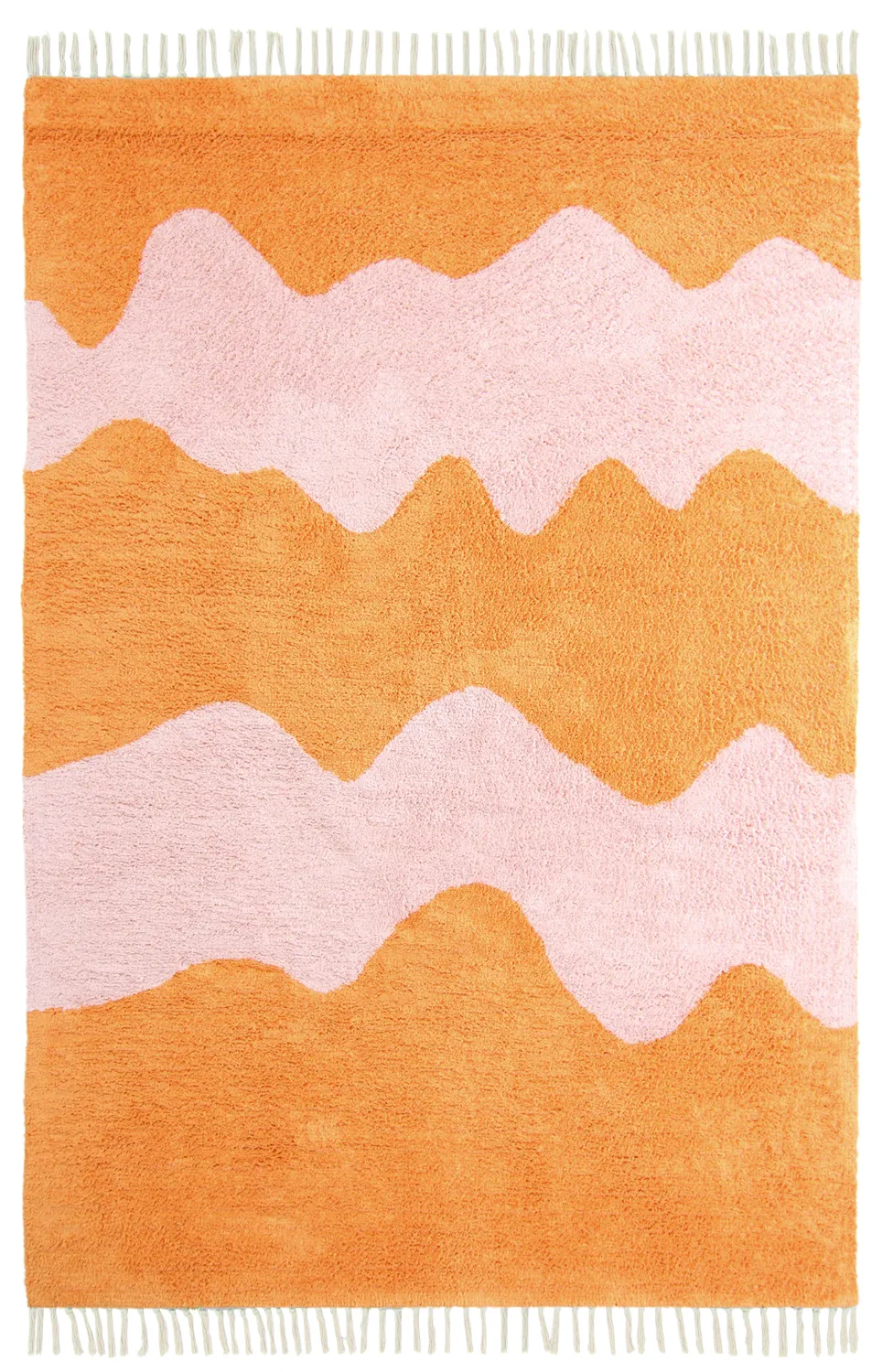 Shaggy rugs - Amira Natural Cotton Shaggy (orange/pink)