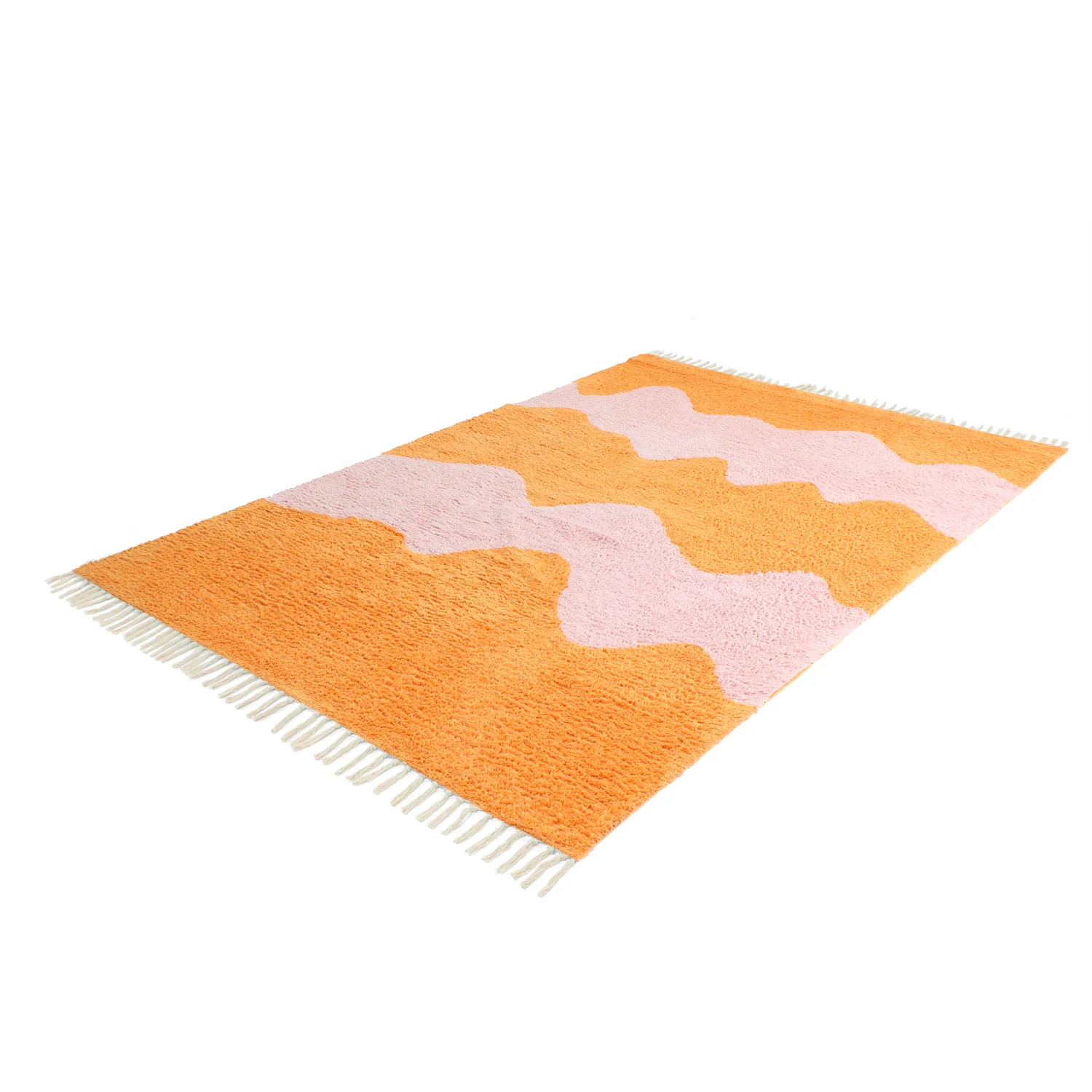 Shaggy rugs - Amira Natural Cotton Shaggy (orange/pink)