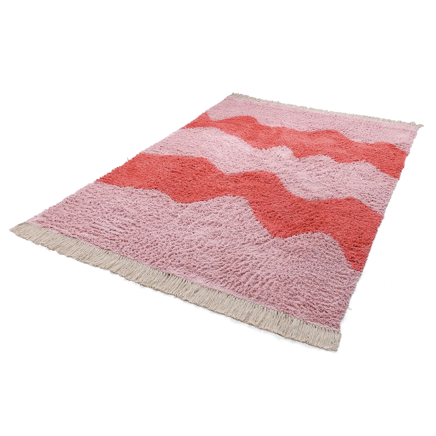 Shaggy rugs - Amira Natural Cotton Shaggy (pink)