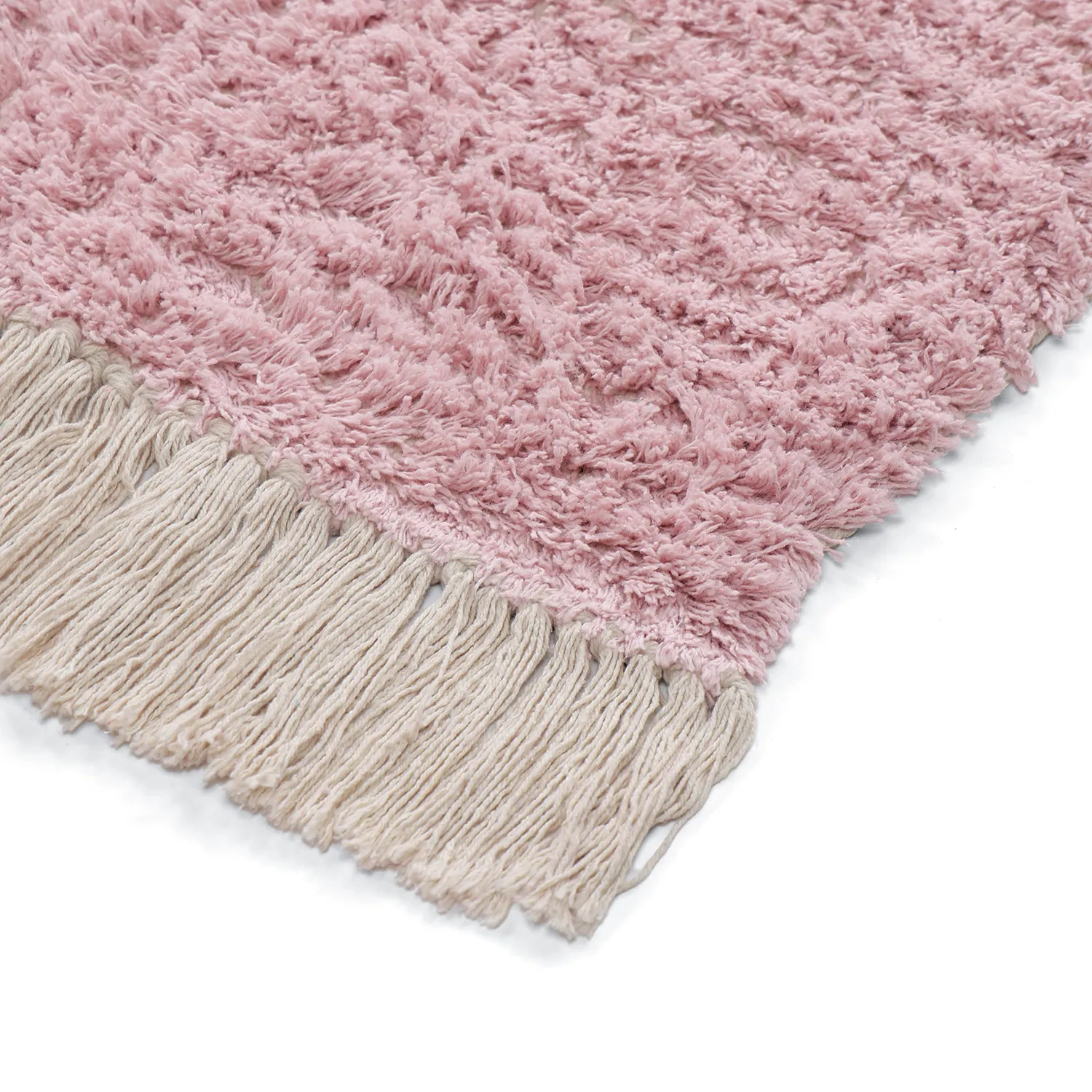 Shaggy rugs - Amira Natural Cotton Shaggy (pink)